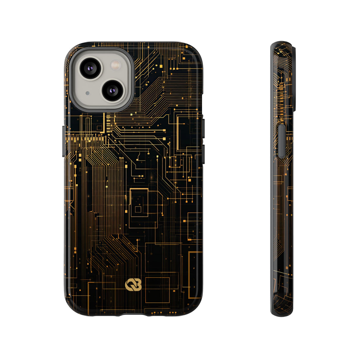Gold Tough Phone Case for iPhone - Amber Core Mainframe