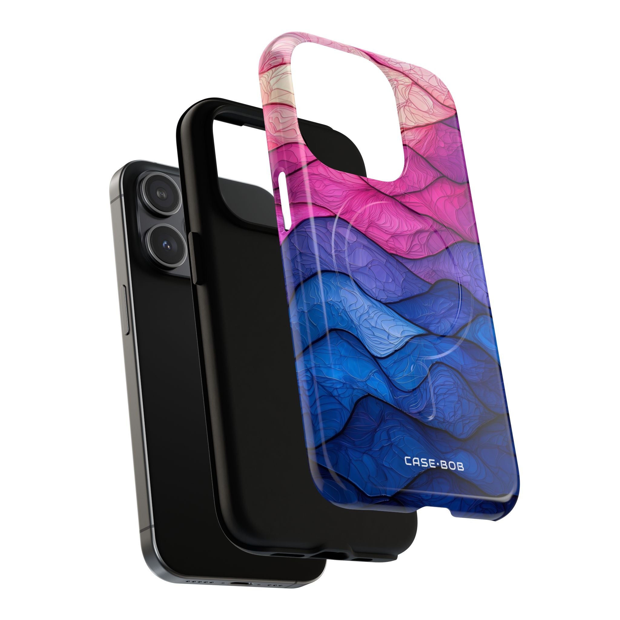 Wavy Vein Gradient iPhone 15 Pro Skal - Tough+