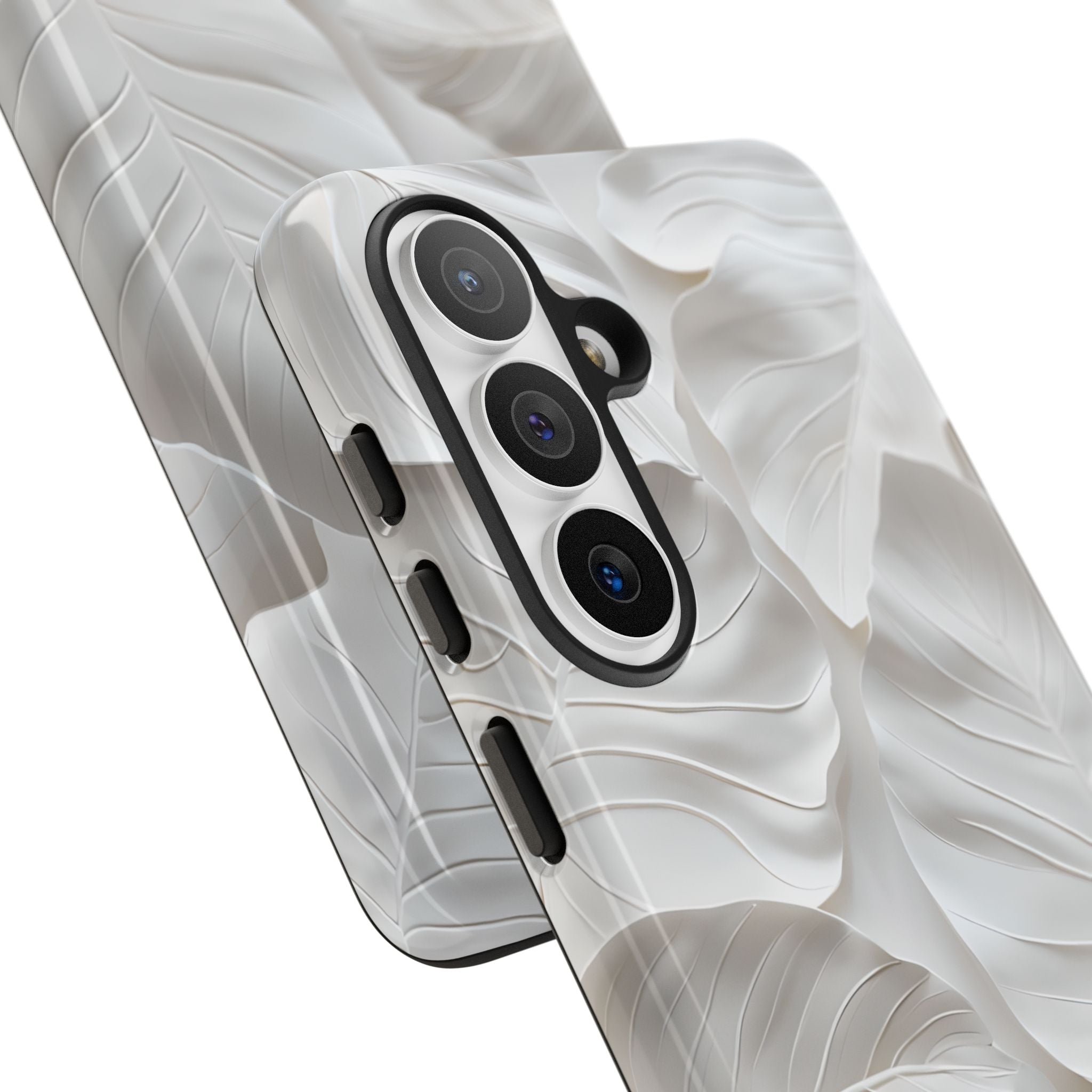 Sculpted Ivory Leaves · Tough Phone Case for Samsung