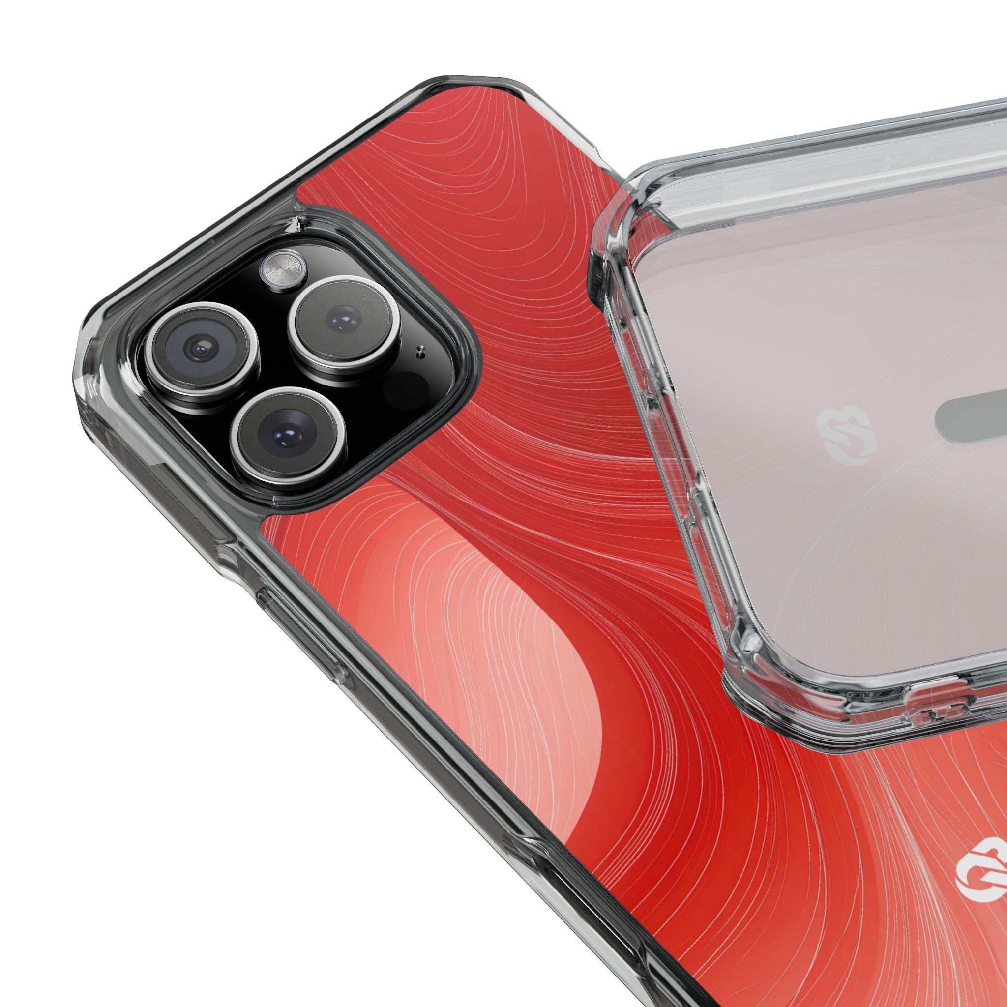 Red Impact MagSafe Phone Case for iPhone - Crimson Silk Strands