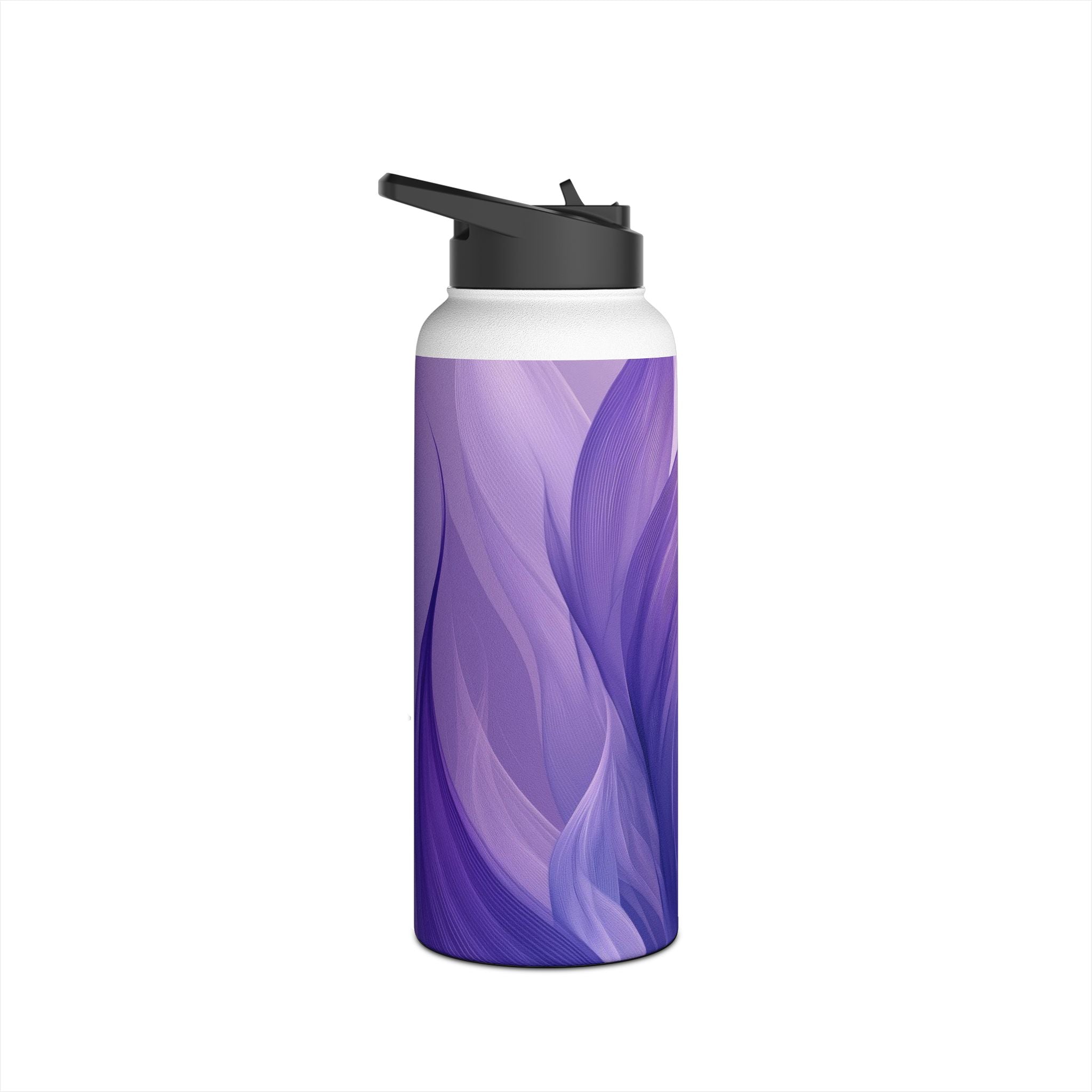 Purple Ribbons - Stainless Steel Water Bottle