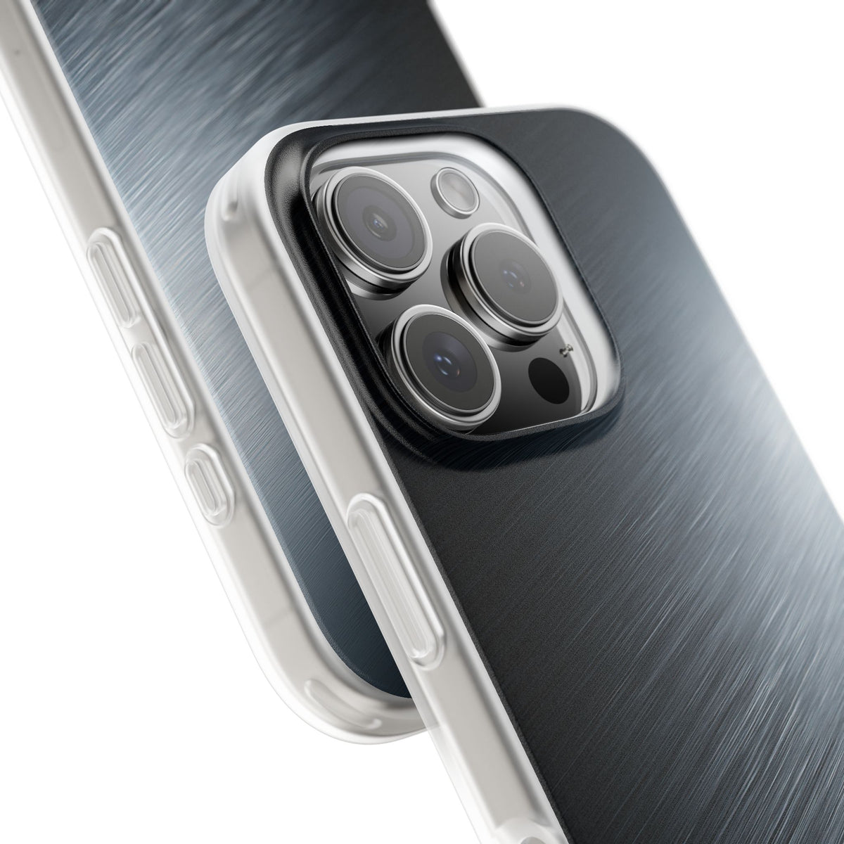 Grey Lite Phone Case for iPhone - Charcoal Brushed Steel