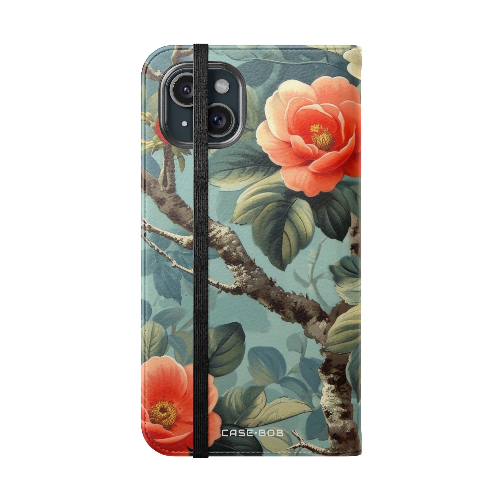Pink Camellia - iPhone 15 Plus Case - Wallet