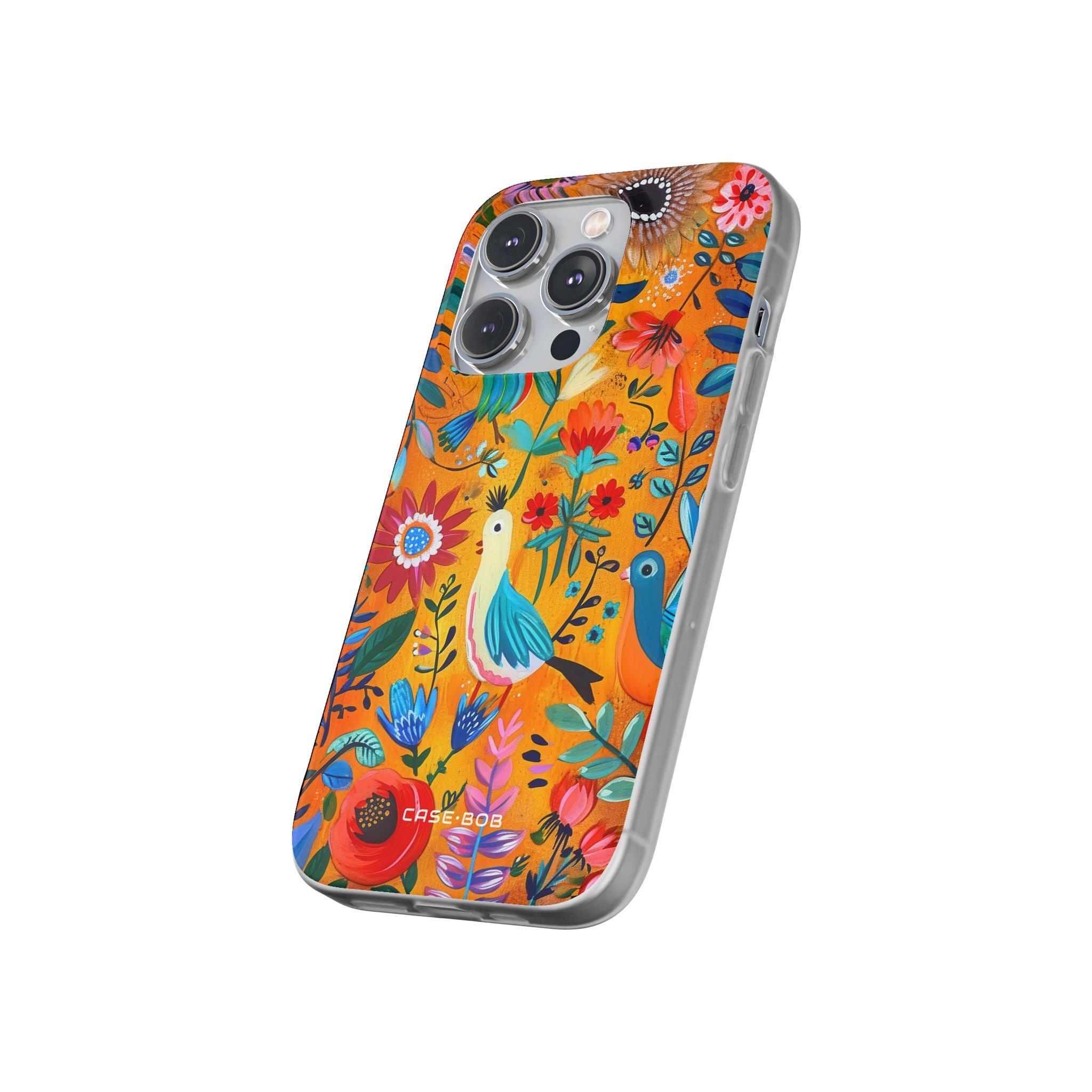 Bunte Vögel Blühen iPhone 14 Pro Case - Soft