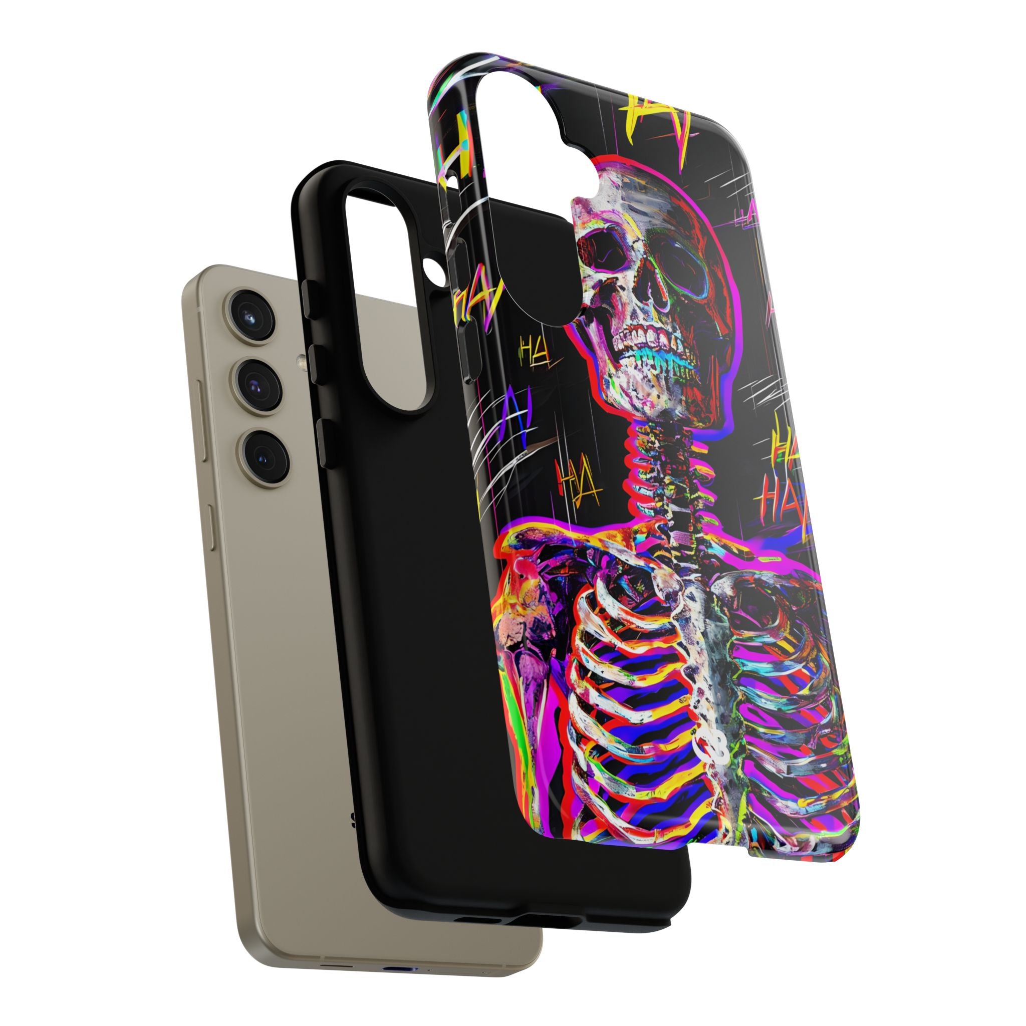 Neon Glitch Skeleton · Tough Handyhülle für Samsung