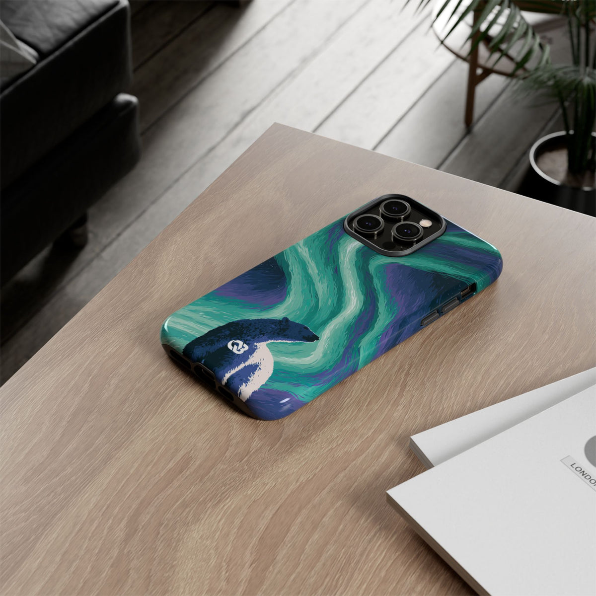 Arctic Aurora Bear · Tough Phone Case for iPhone · Teal