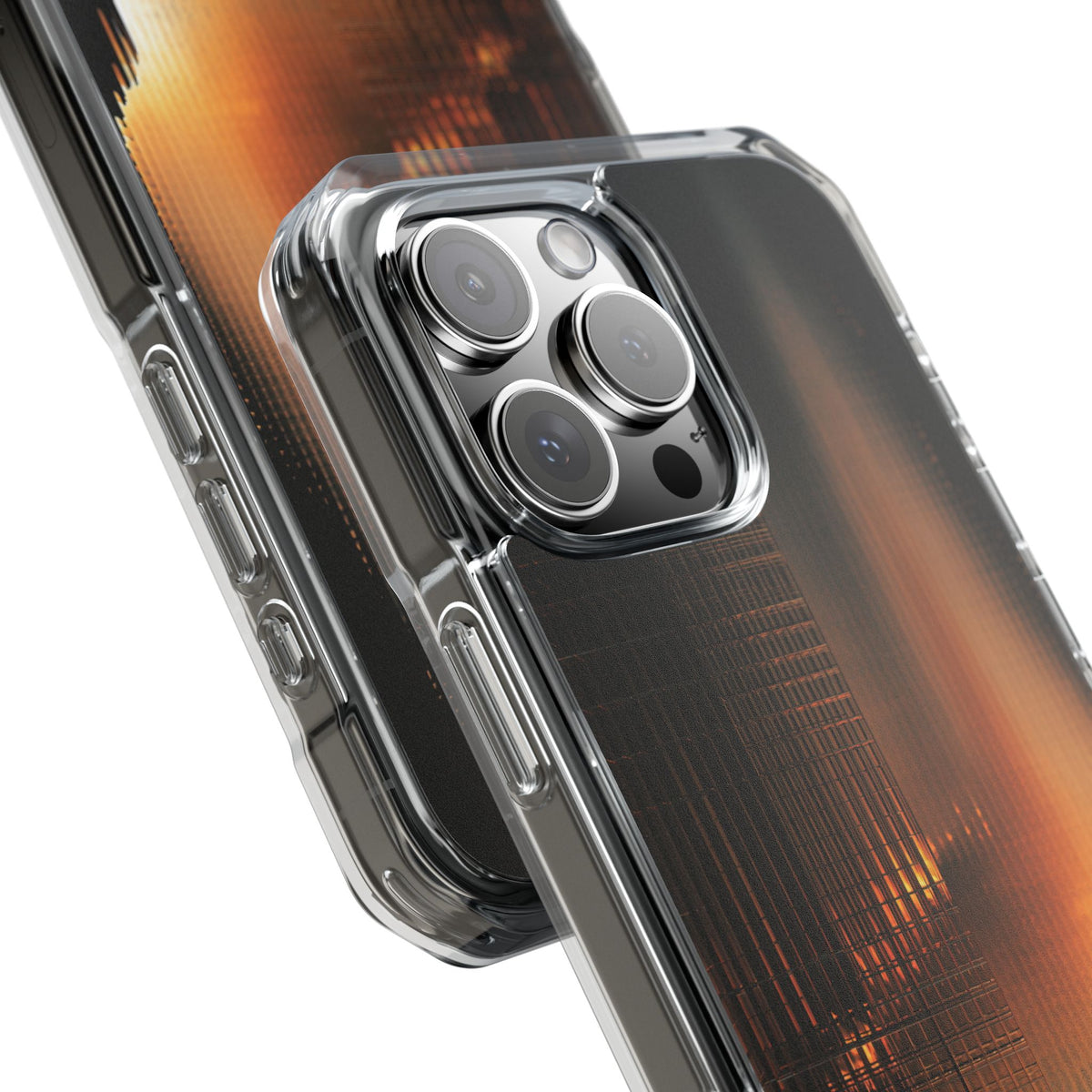 Luminous Grid · Clear Impact Magnetic Phone Case for iPhone · Black