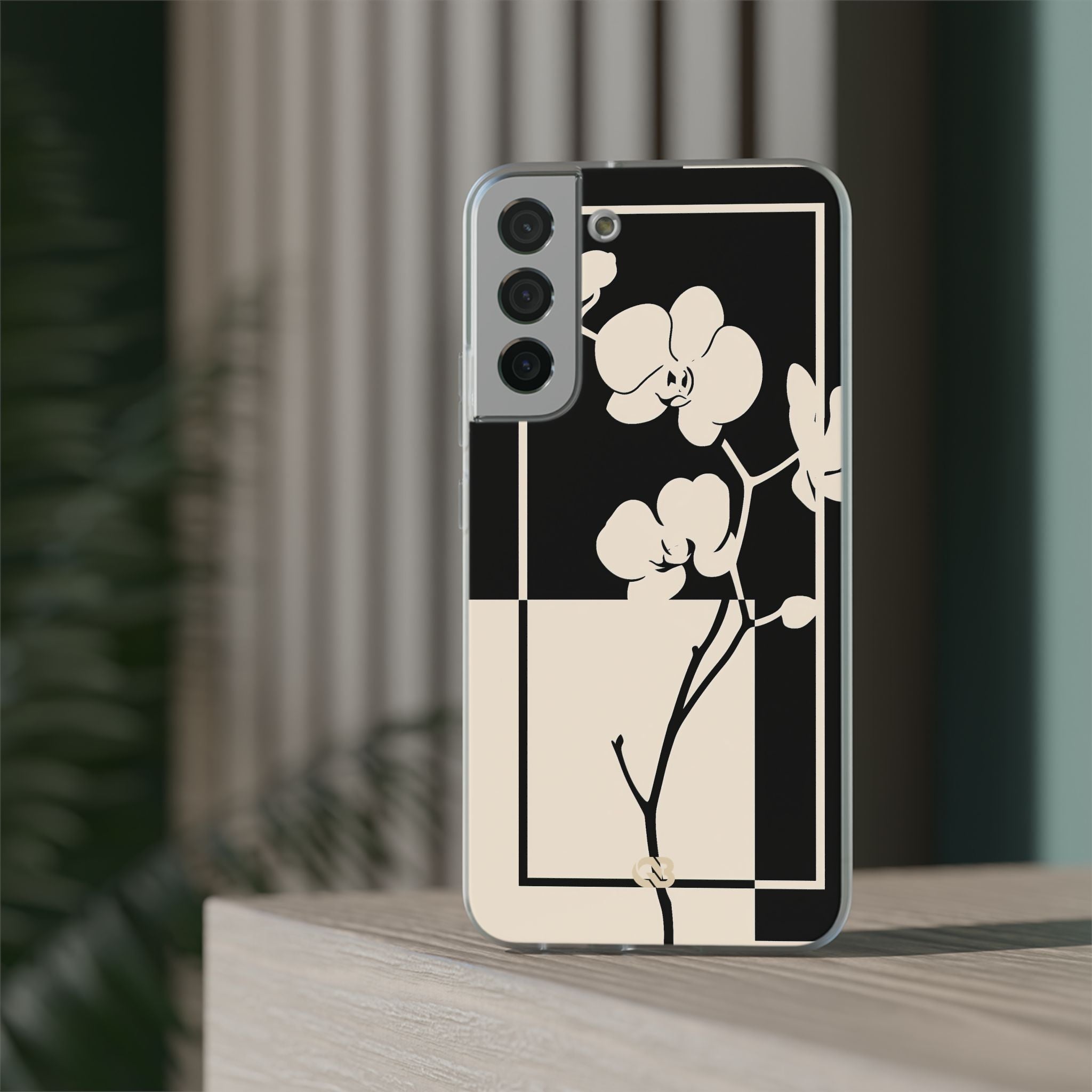 Beige Lite Phone Case for Samsung - Nocturnal Orchid Frame