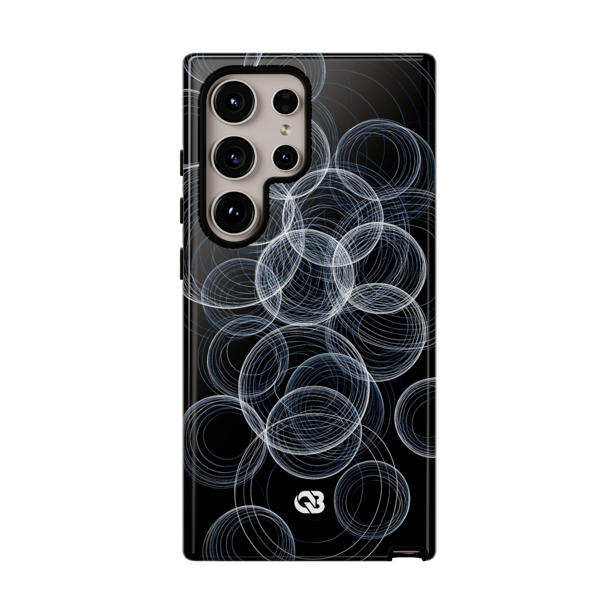Black Tough Phone Case for Samsung - Frosted Ring Matrix