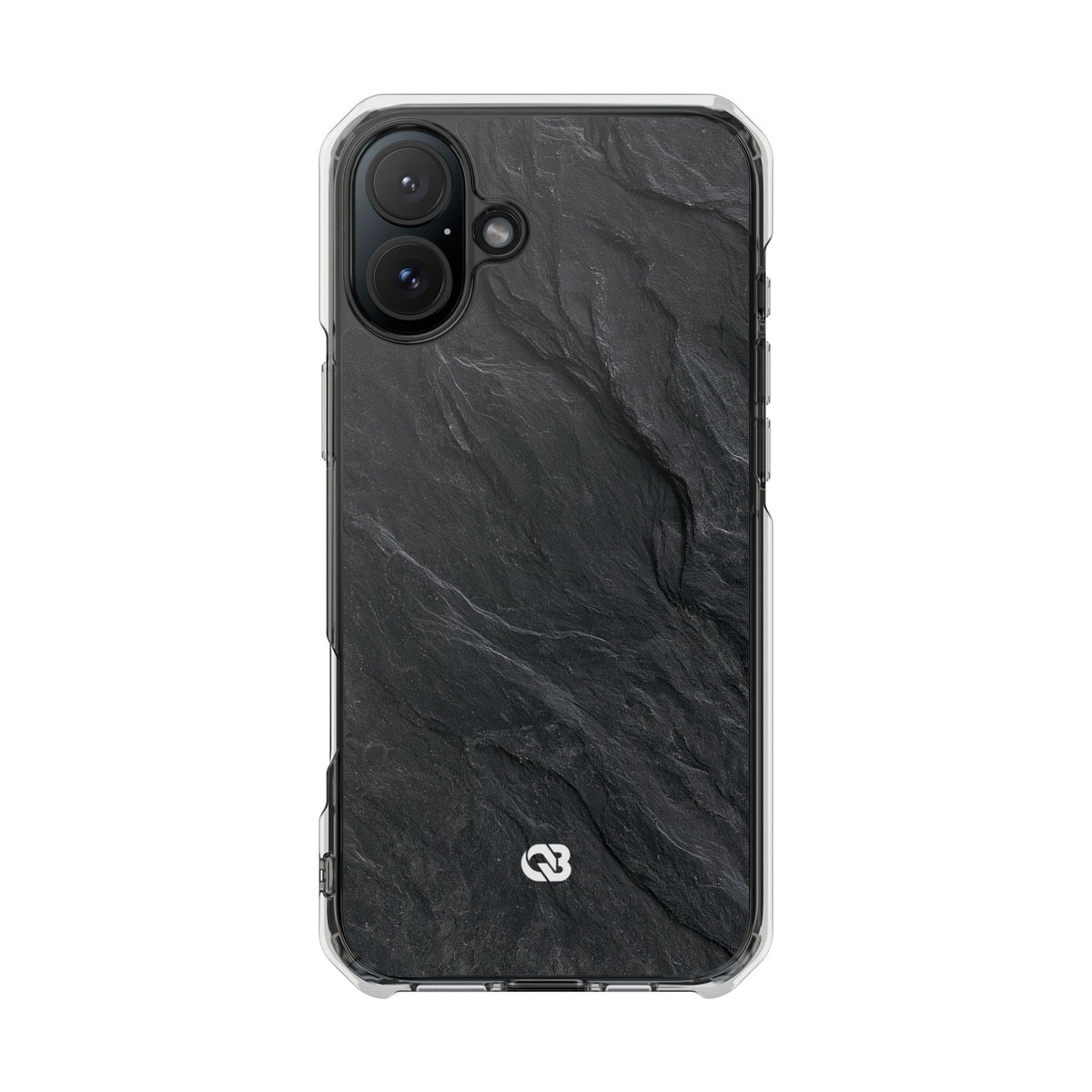 Dark Slate Strata · Clear Impact Magnetic Phone Case for iPhone · Black