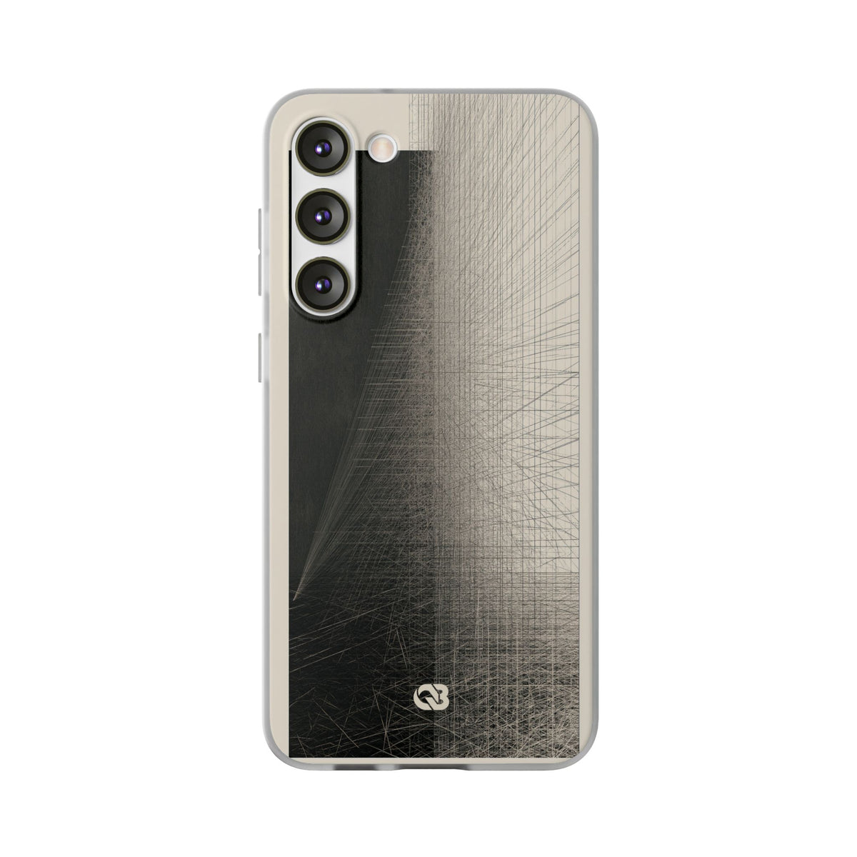 Beige Lite Phone Case for Samsung - Brutalist Graphite Grid