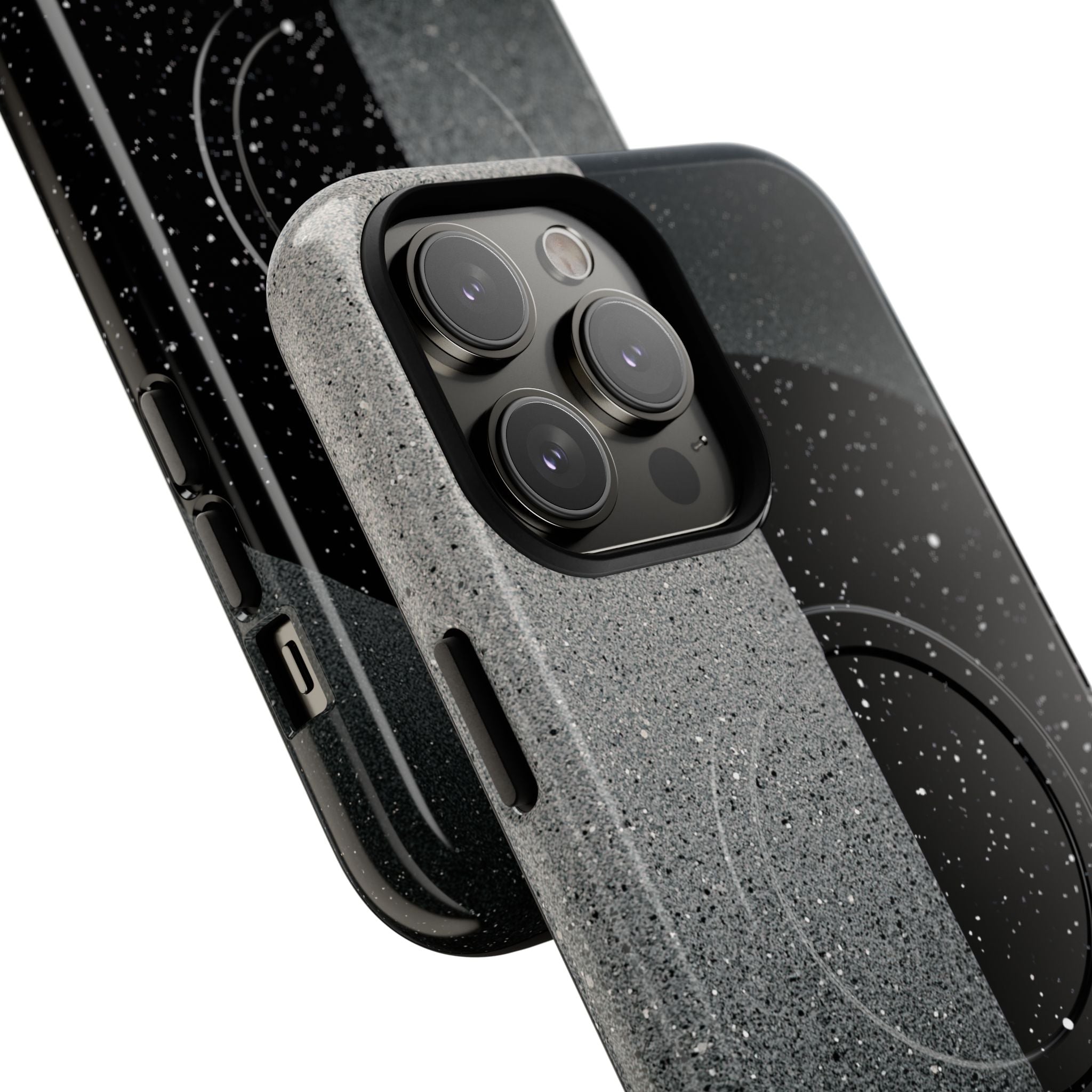 Black Tough 2.0 Magsafe Phone Case for iPhone - Lunar Static Orbit