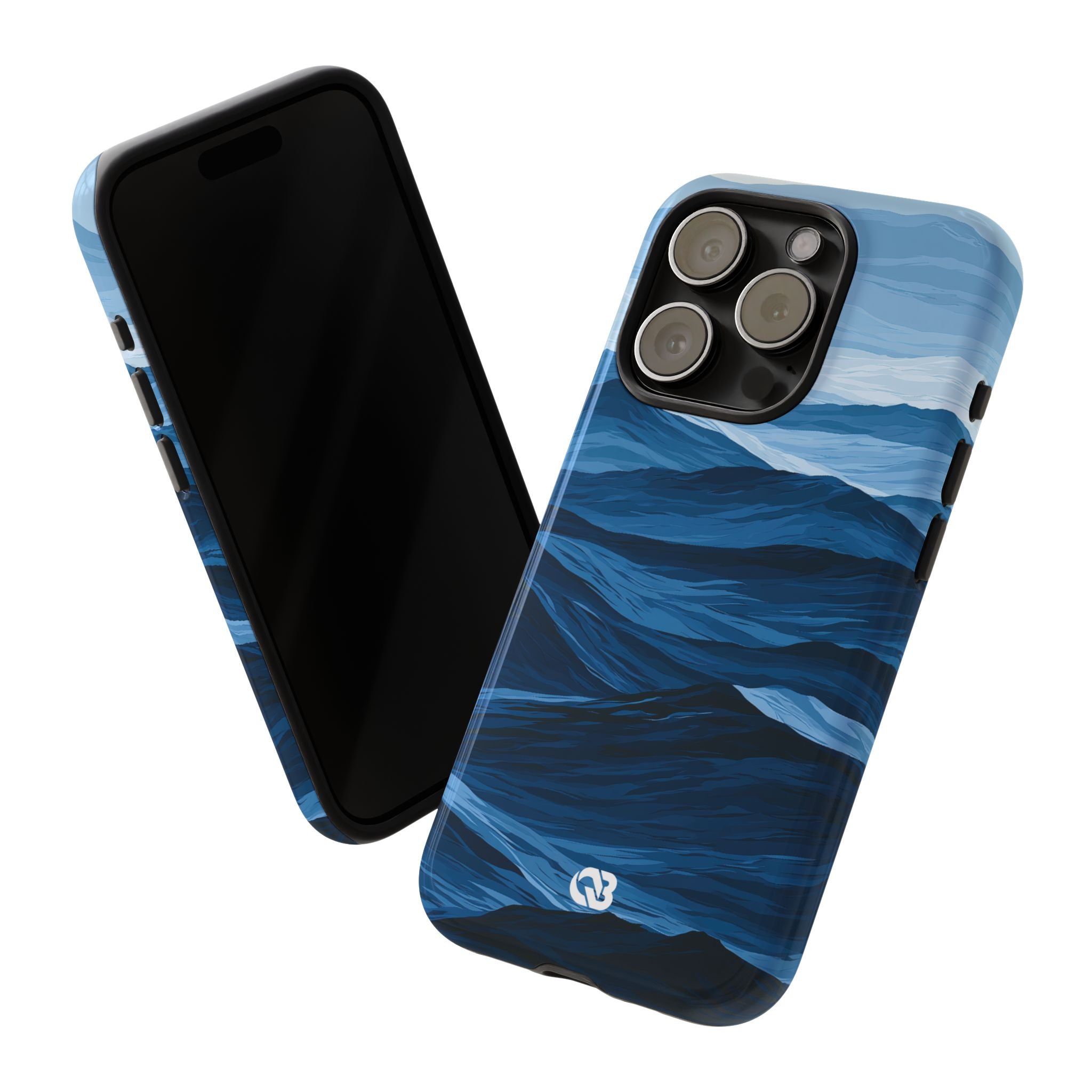 Blue Tough Phone Case for iPhone - Cobalt Ridge Tides