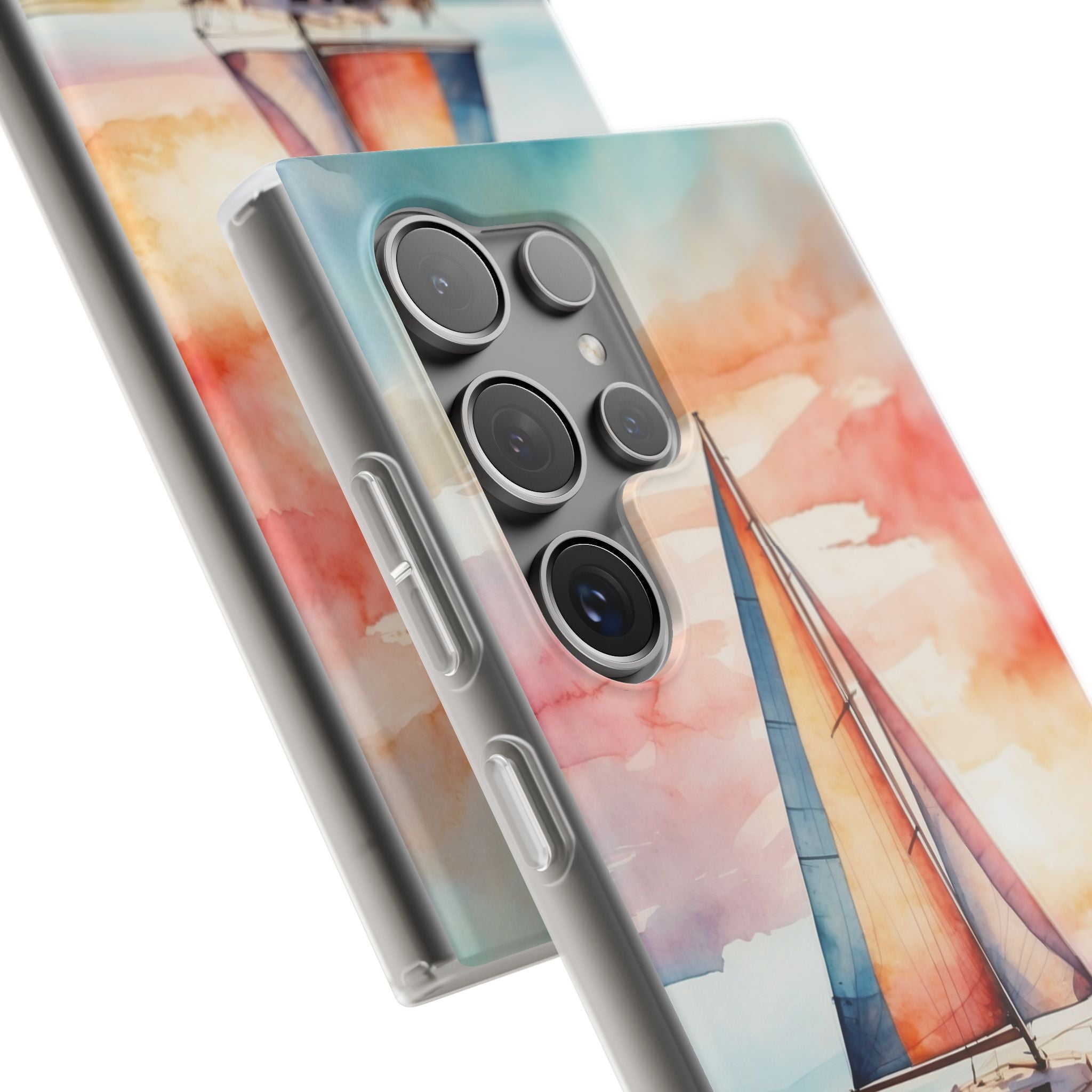 Crimson Horizon Sail · Soft Phone Case for Samsung