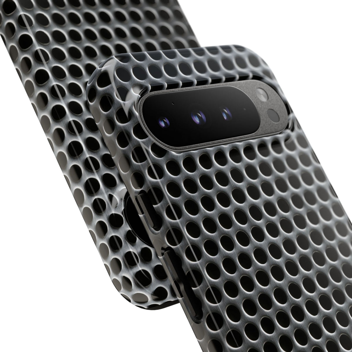 Silver Tough Phone Case for Google Pixel - Brutalist Steel Mesh