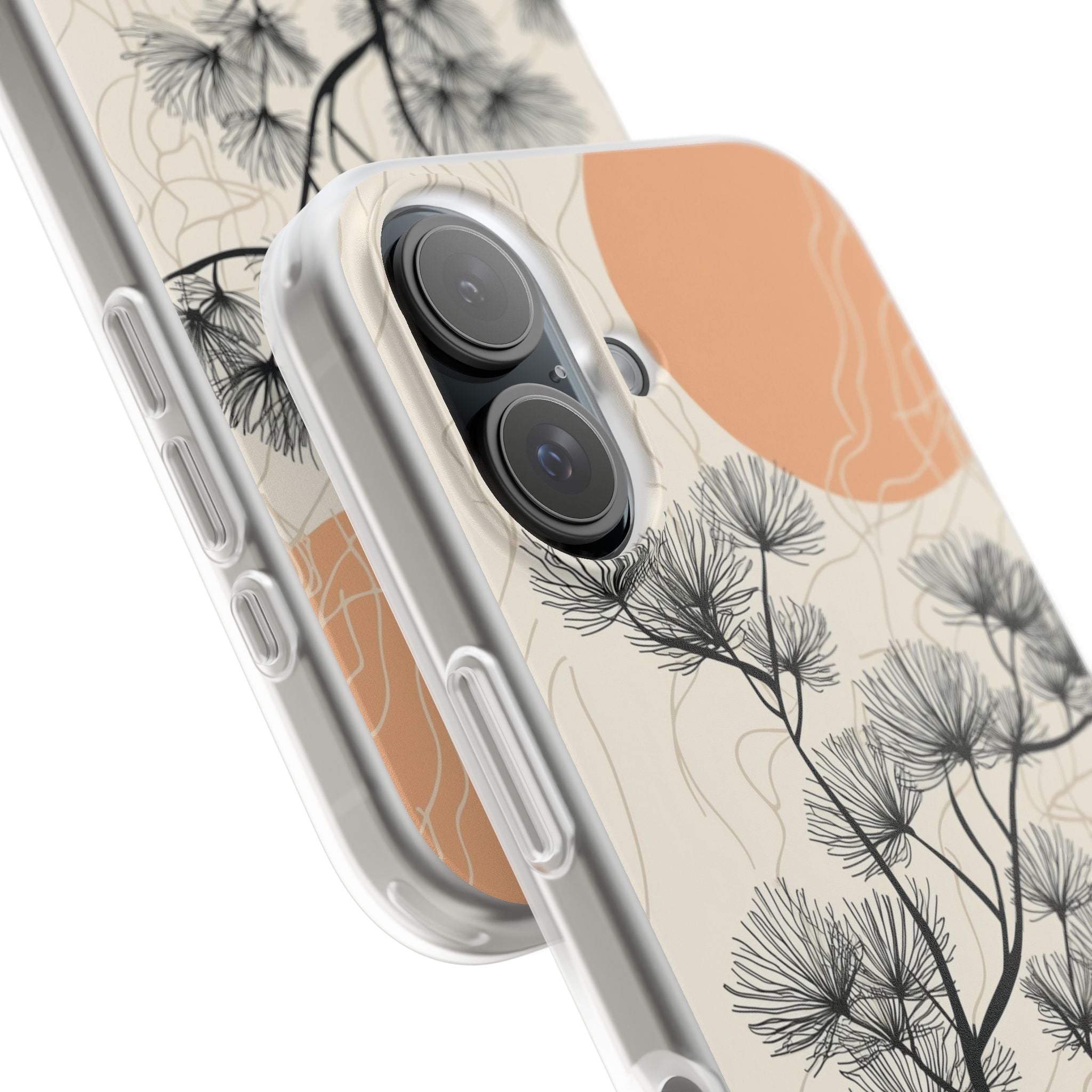 Spiky Tree Sunset iPhone 16 Case - Soft