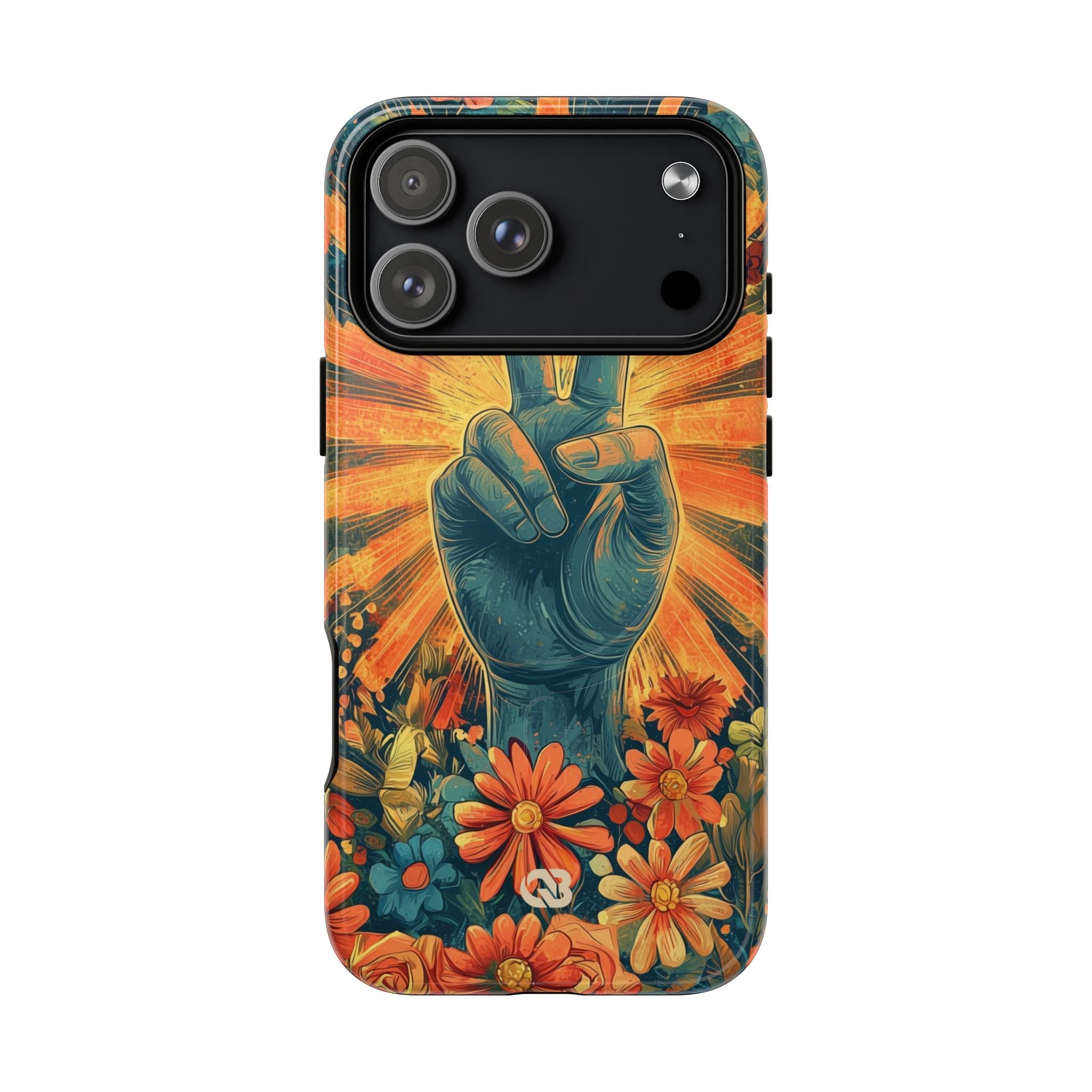 Fleur de paix radieuse · Coque de téléphone Tough+ pour iPhone · Magsafe