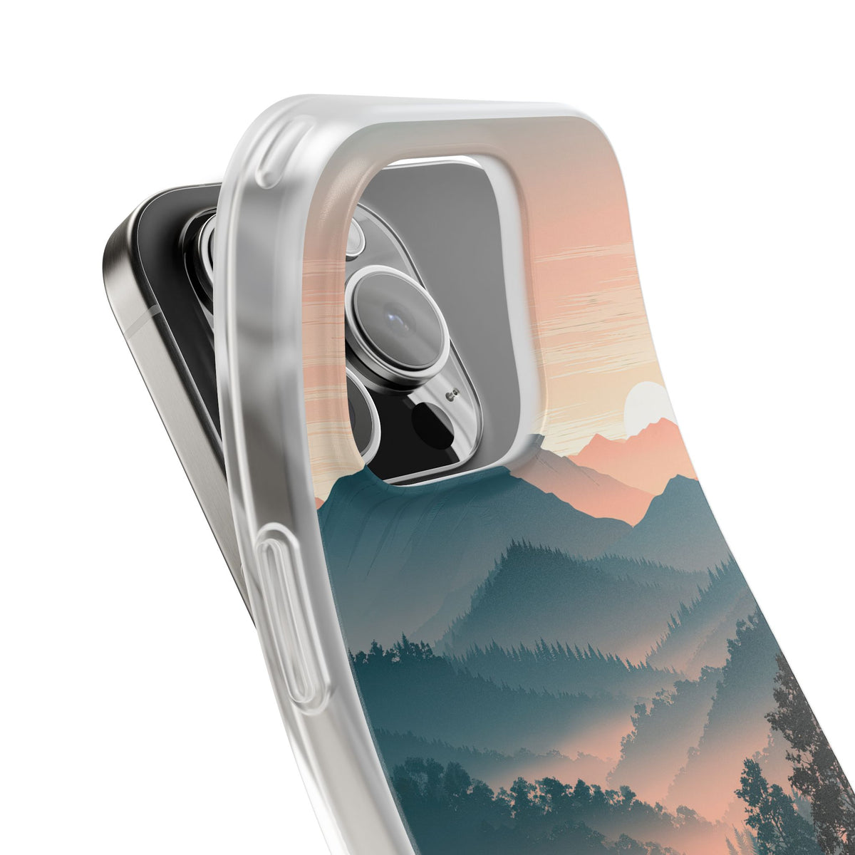 Teal Lite Phone Case for iPhone - Alpine Teal Horizon