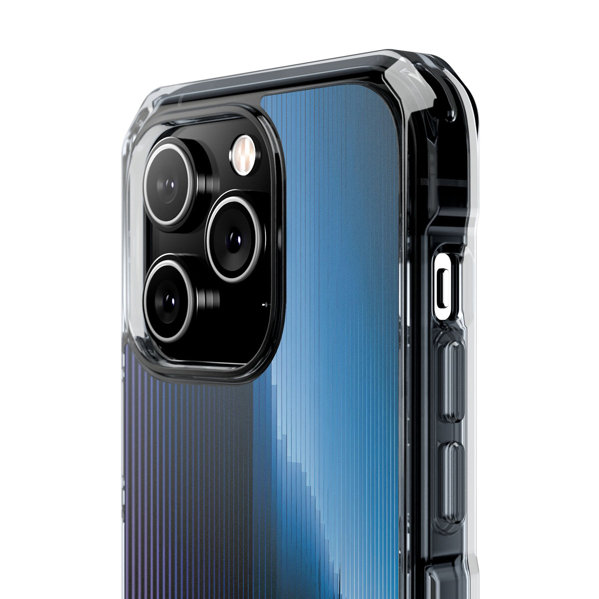 Blue Impact MagSafe Phone Case for iPhone - Indigo Distortion Wave
