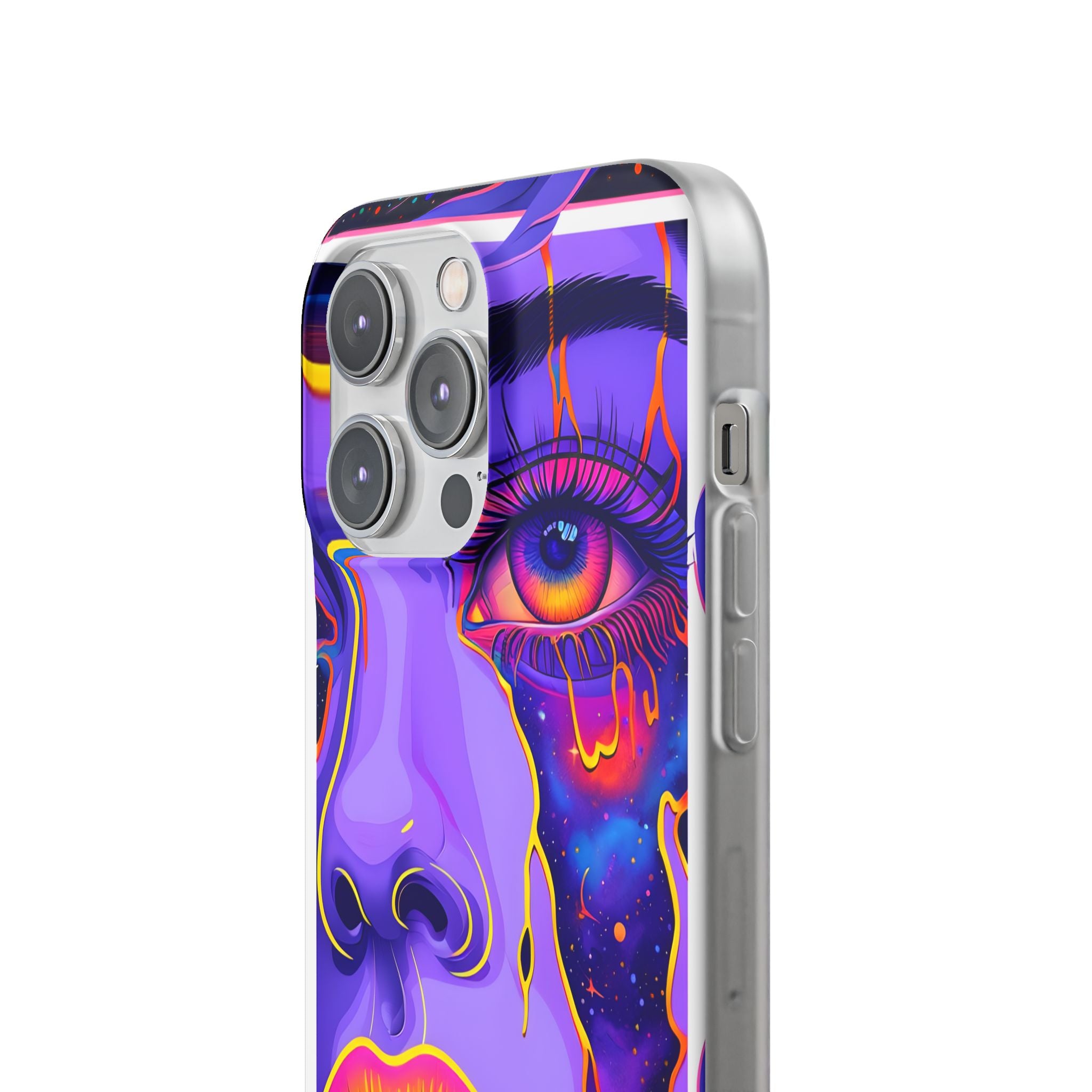 Violet Cosmic Gaze · Soft Custodia per iPhone