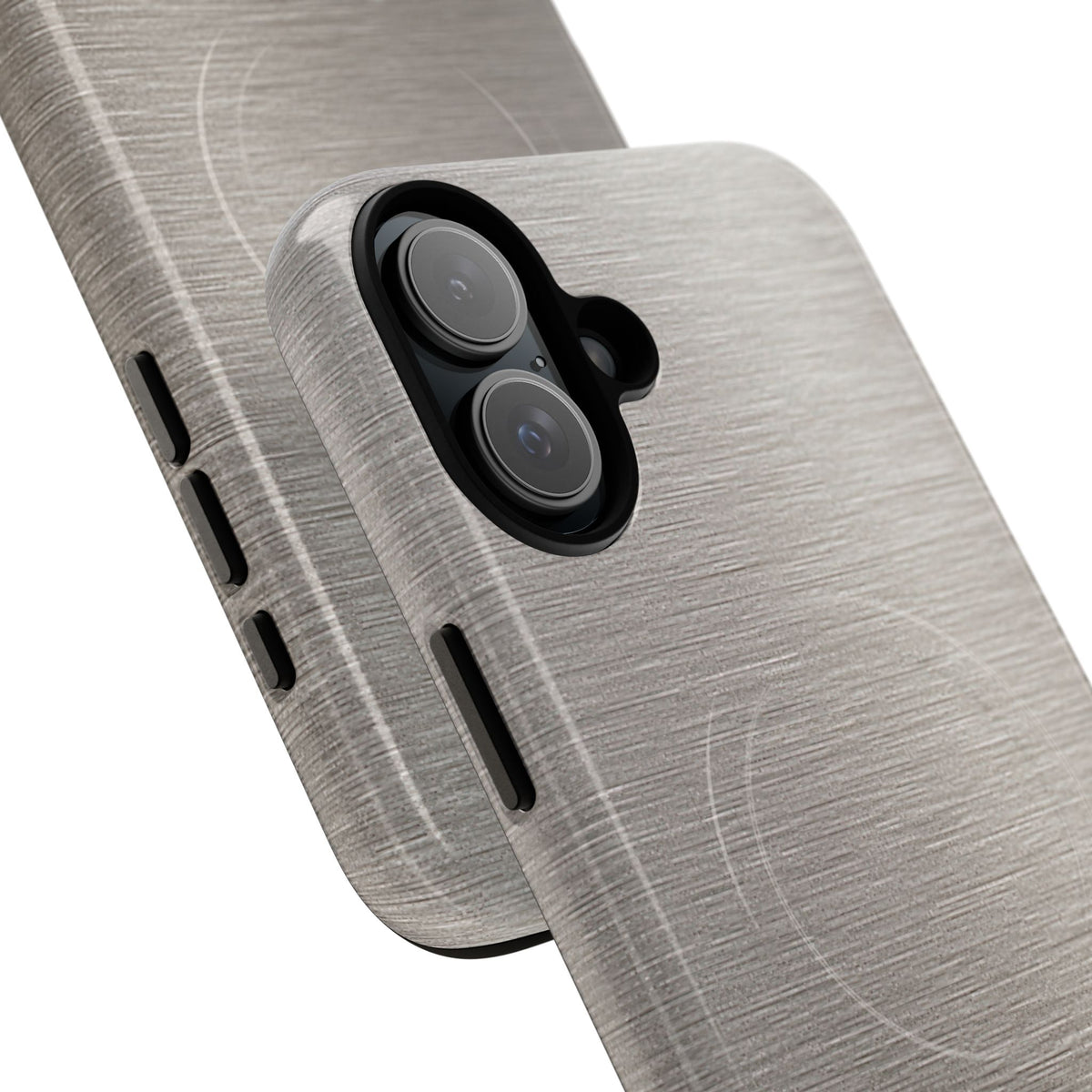 Grey Tough 2.0 Magsafe Phone Case for iPhone - Brushed Nickel Linen