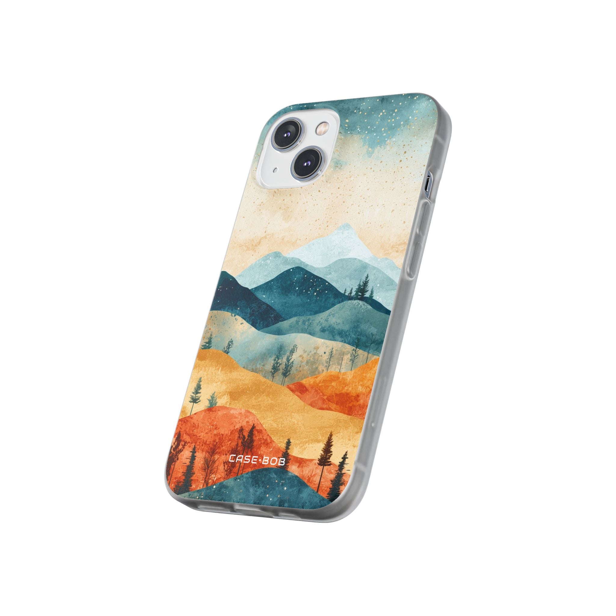 Mondbeschienene Berge iPhone 14 Case - Soft
