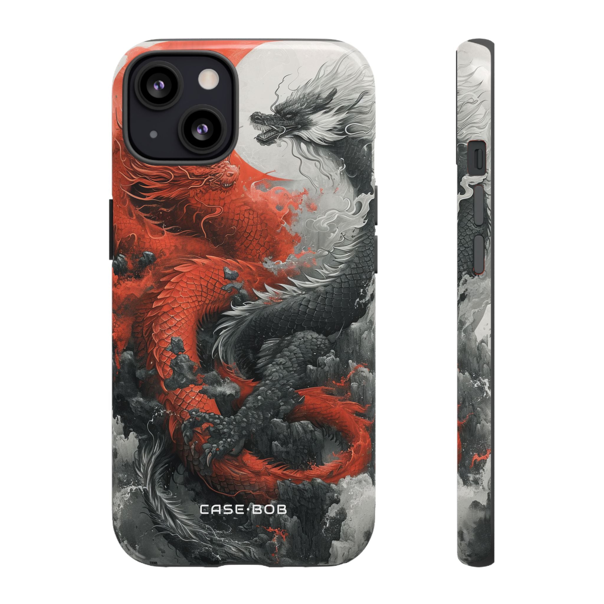 Twin Dragons Crimson iPhone 13 Case - Tough