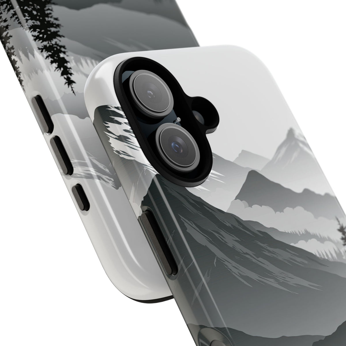 Grey Tough Phone Case for iPhone - Granite Ridge Mist
