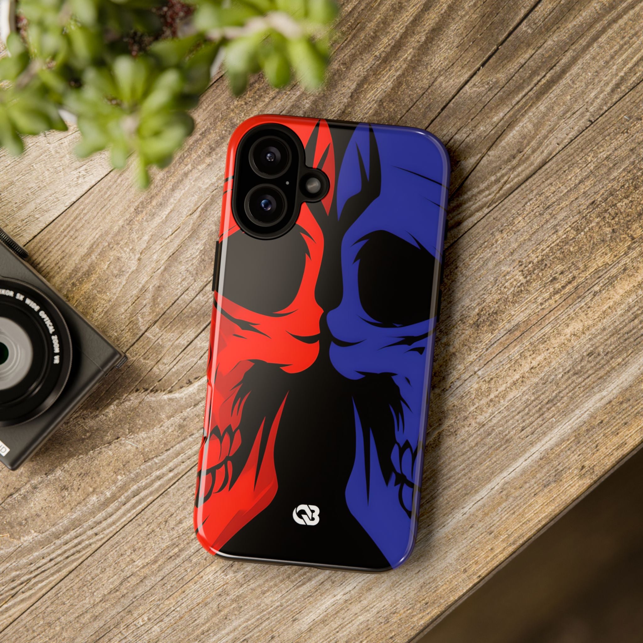 Crimson Cobalt Skulls · Tough Phone Case for iPhone