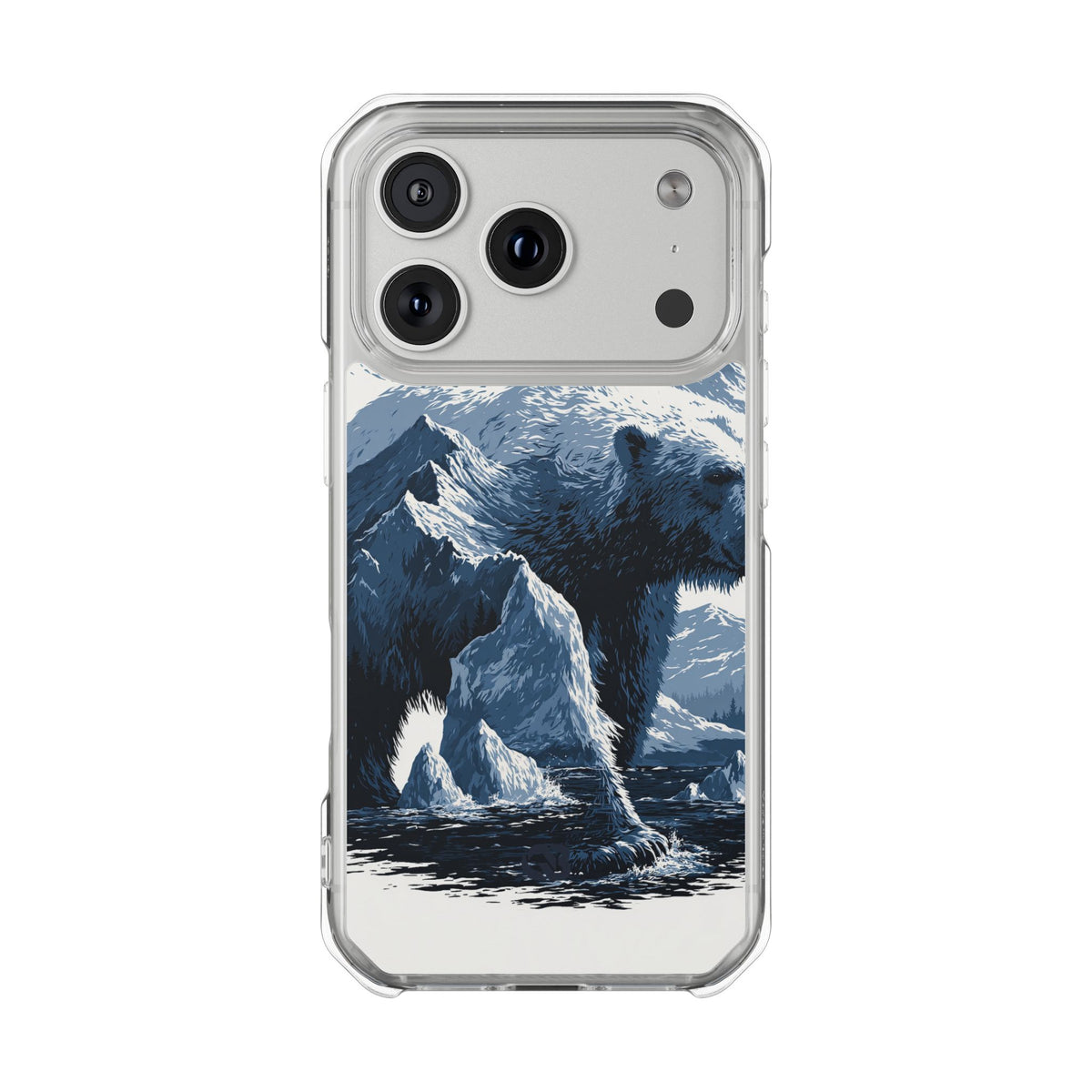 Fjord Summit Bear · Clear Impact Magnetic Phone Case for iPhone · Blue