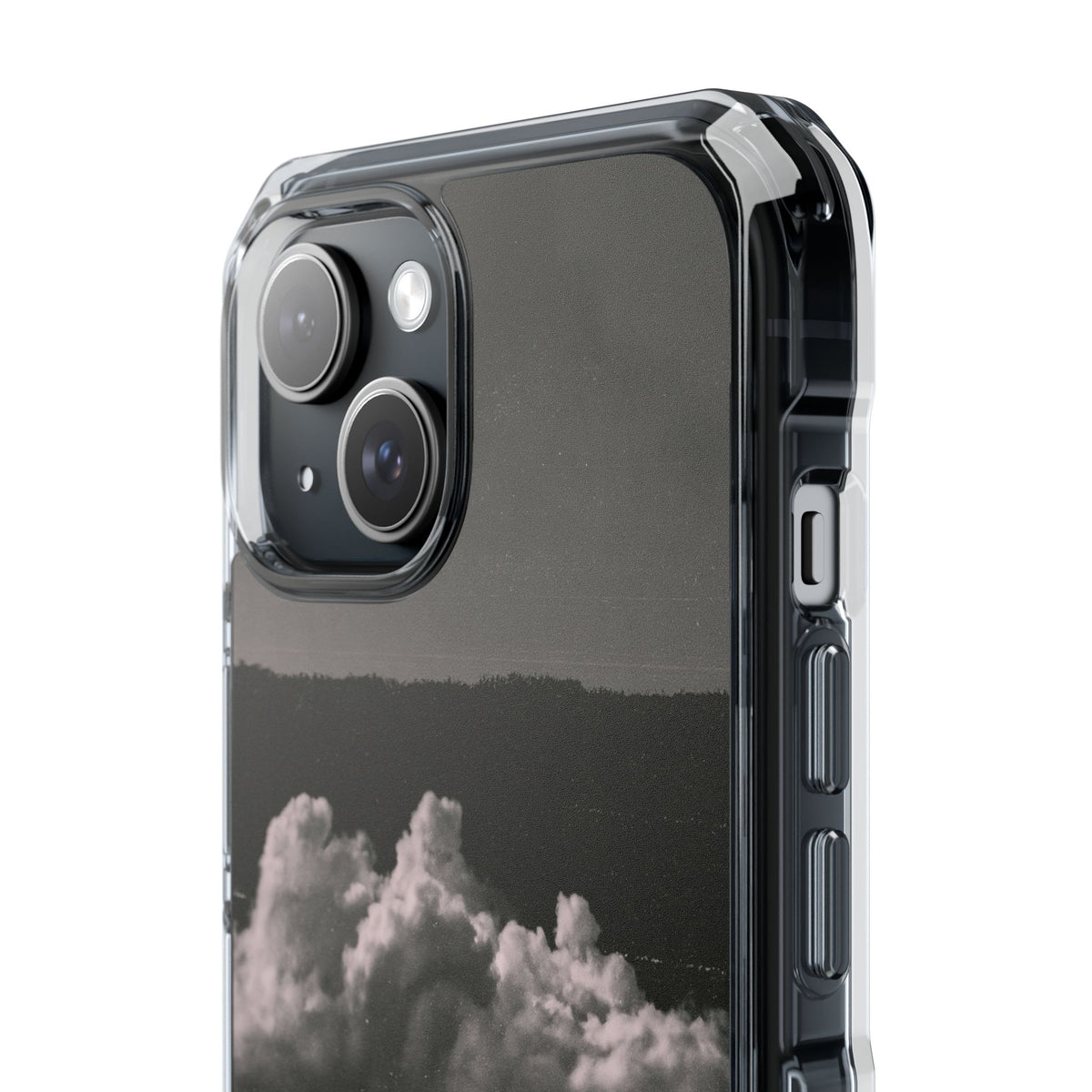 Crimson Horizon · Clear Impact Magnetic Phone Case for iPhone · Black