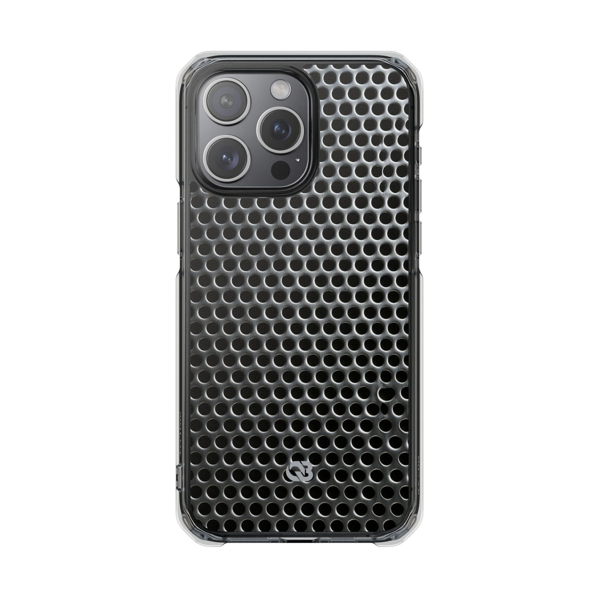 Silver Impact MagSafe Phone Case for iPhone - Brutalist Steel Mesh