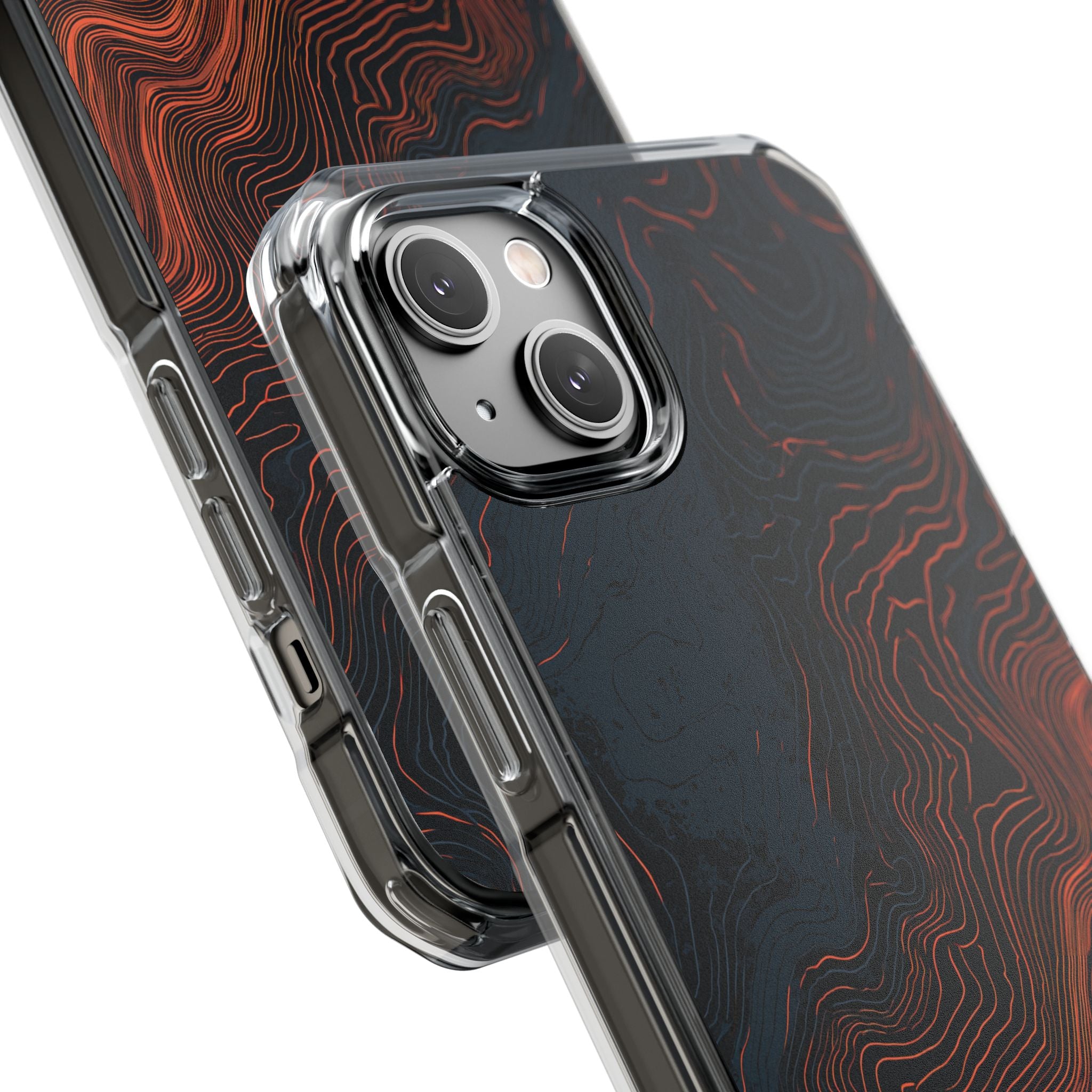 Black Impact MagSafe Phone Case for iPhone - Volcanic Basalt Map