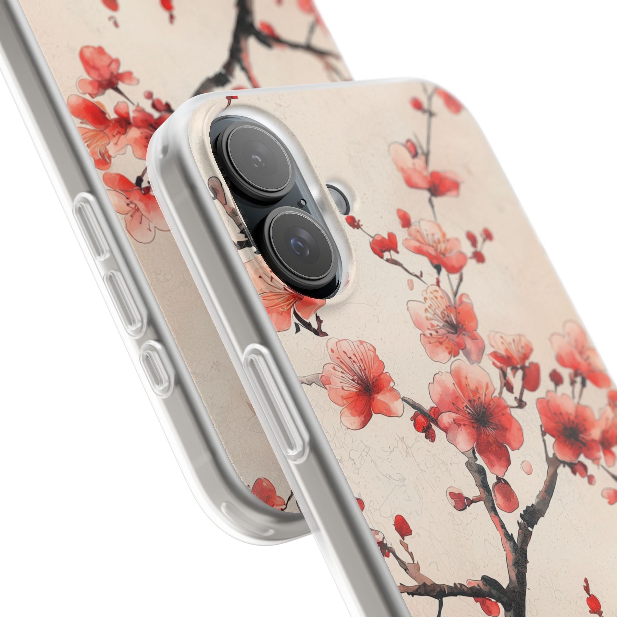 Crimson Silk Flora · Soft Custodia per iPhone