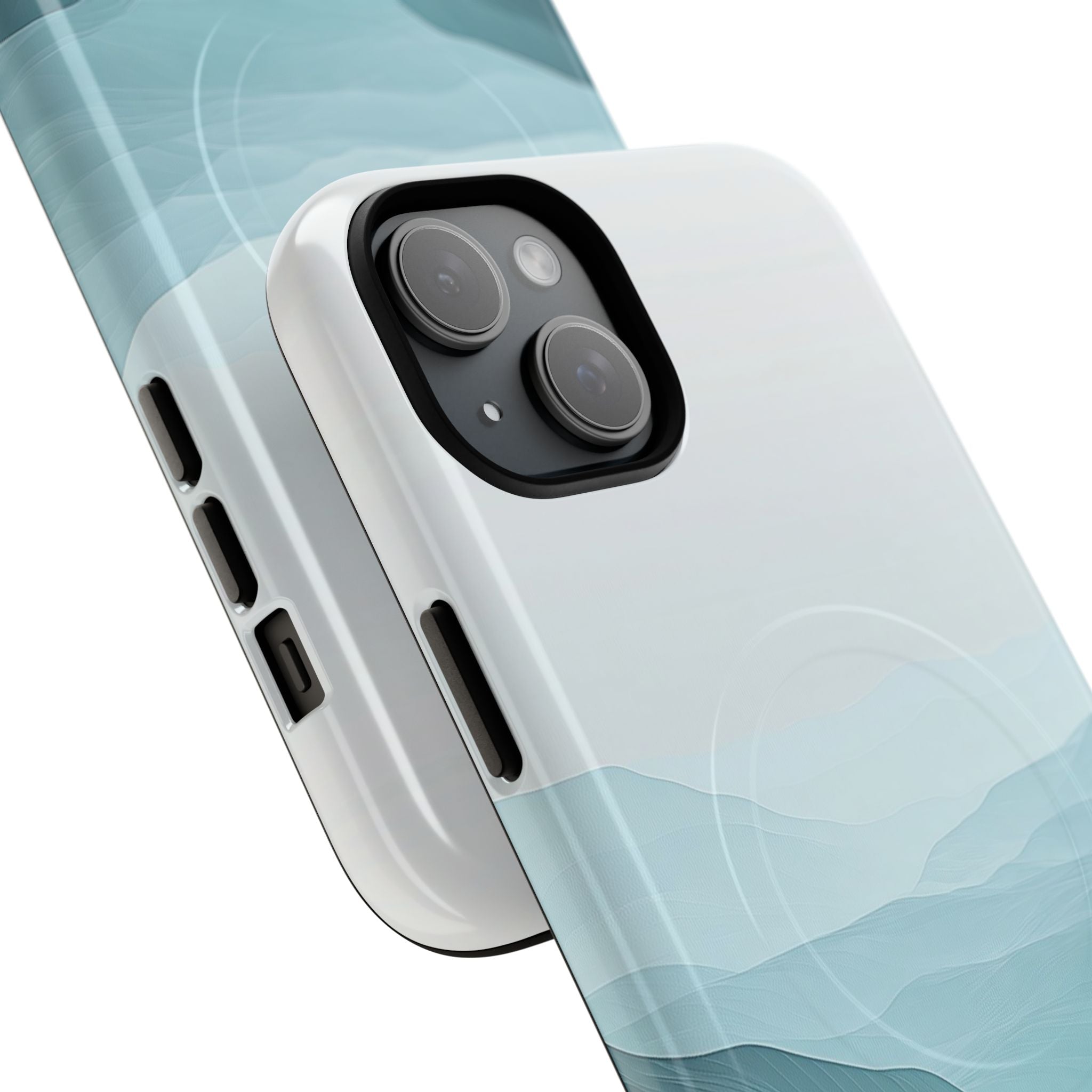 Teal Mist Mountains iPhone 15 Plus Skal - Tough+