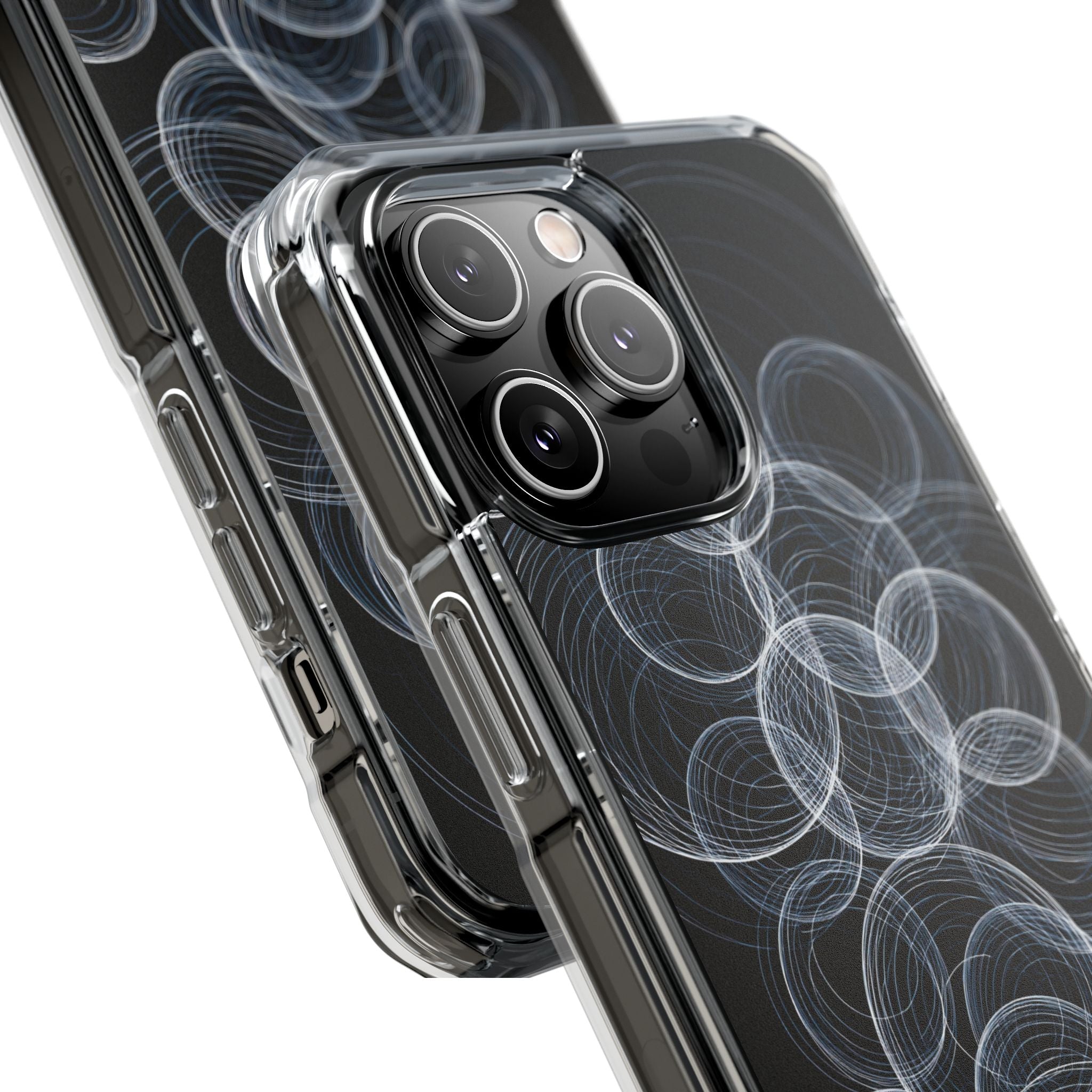 Black Impact MagSafe Phone Case for iPhone - Frosted Ring Matrix