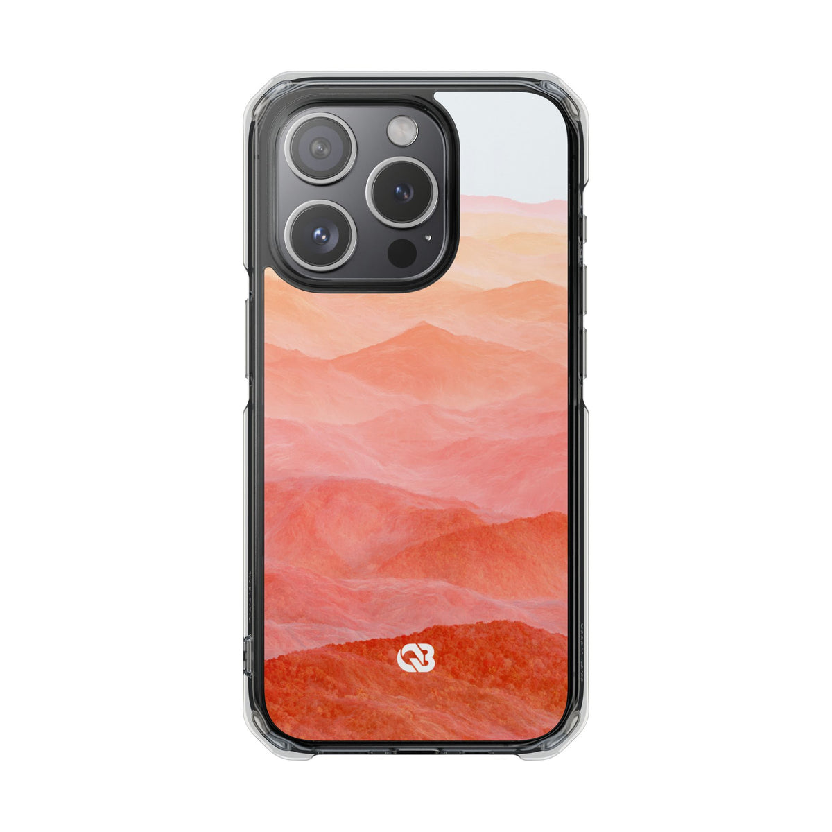 Alpenglow Ridge Vista · Clear Impact Magnetic Phone Case for iPhone · Orange