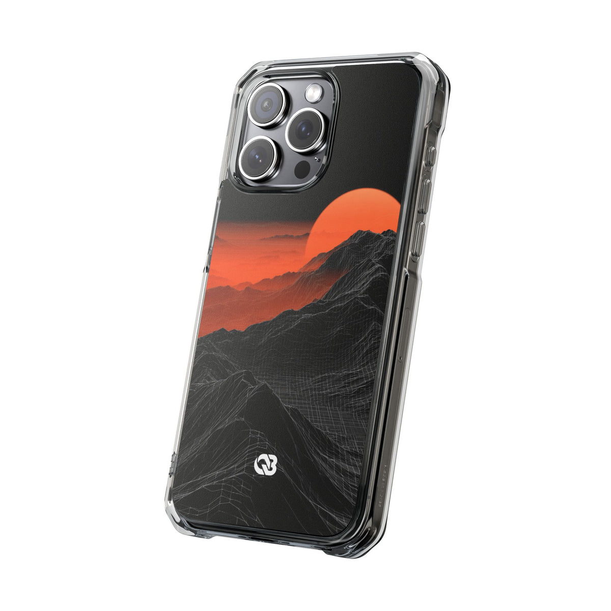 Solar Ridge Mesh · Clear Impact Magnetic Phone Case for iPhone · Black
