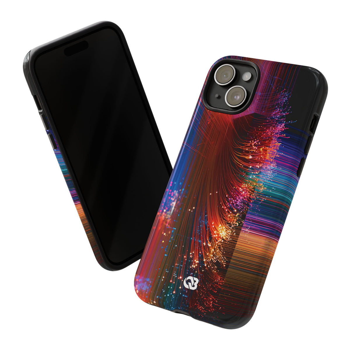 Black Tough Phone Case for iPhone - Cyber Optic Streak