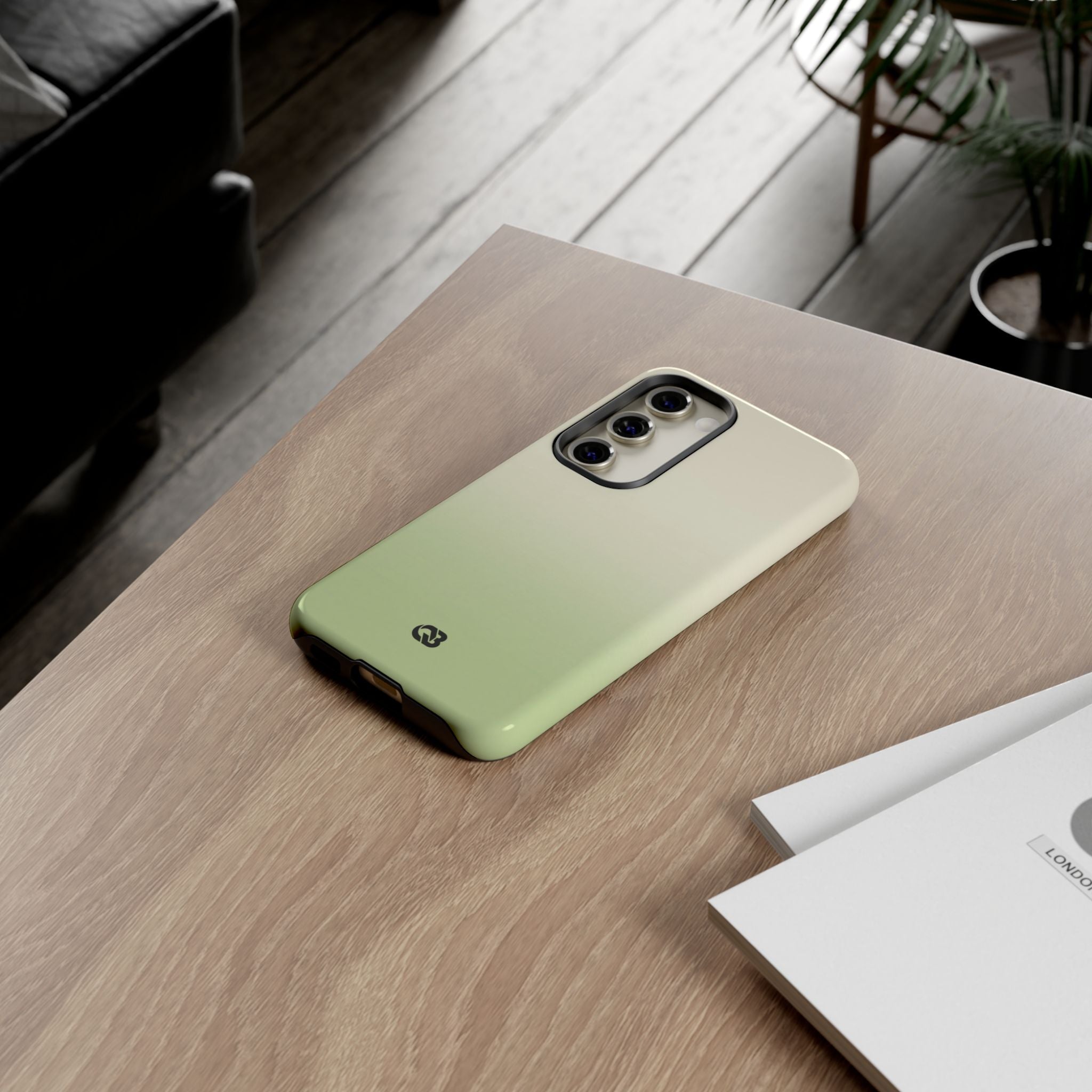 Green Tough Phone Case for Samsung - Bone Sage Fade