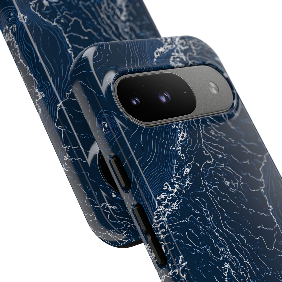 Nordic Contour Chart · Tough Phone Case for Pixel · Blue