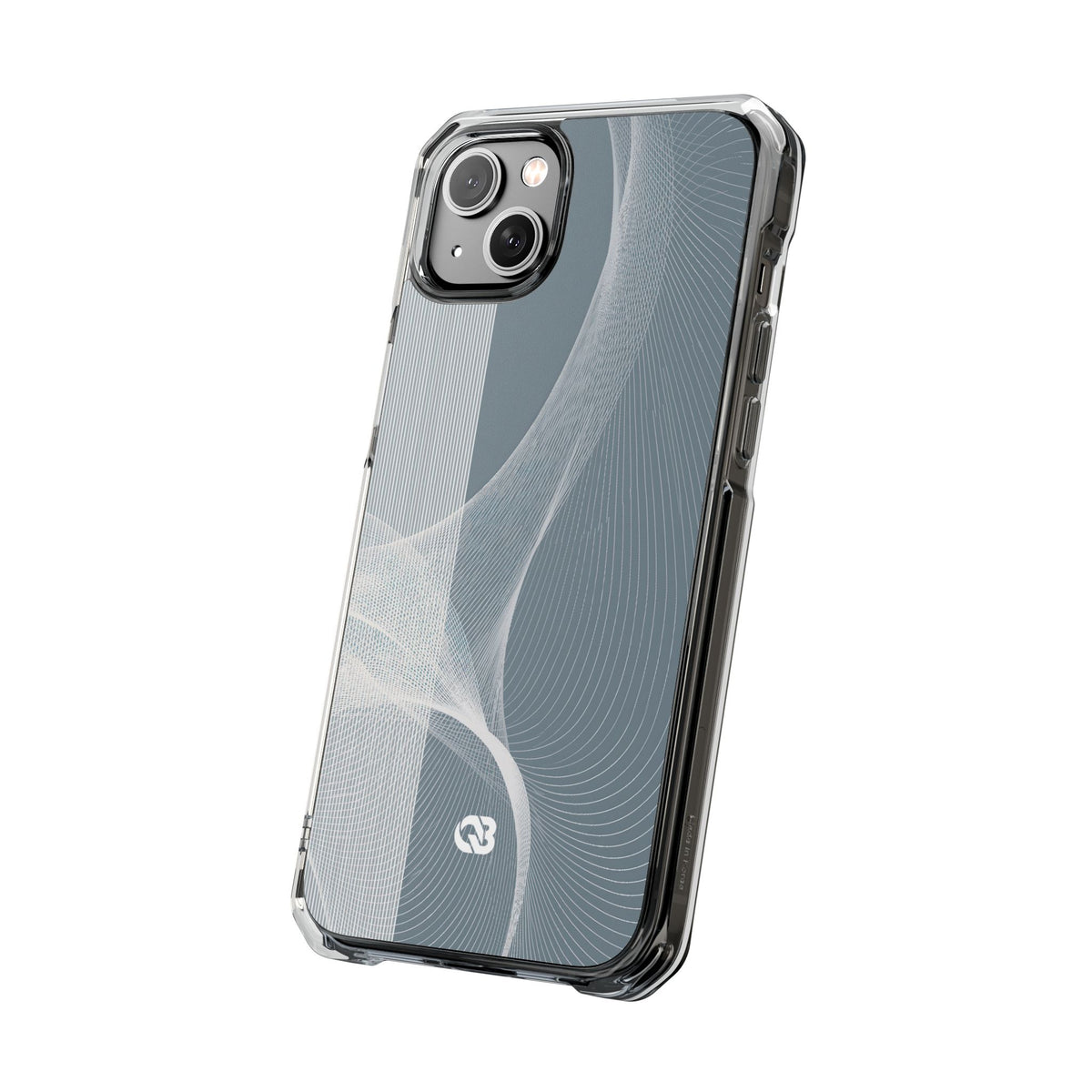 Slate Contour Drift · Clear Impact Magnetic Phone Case for iPhone · Grey