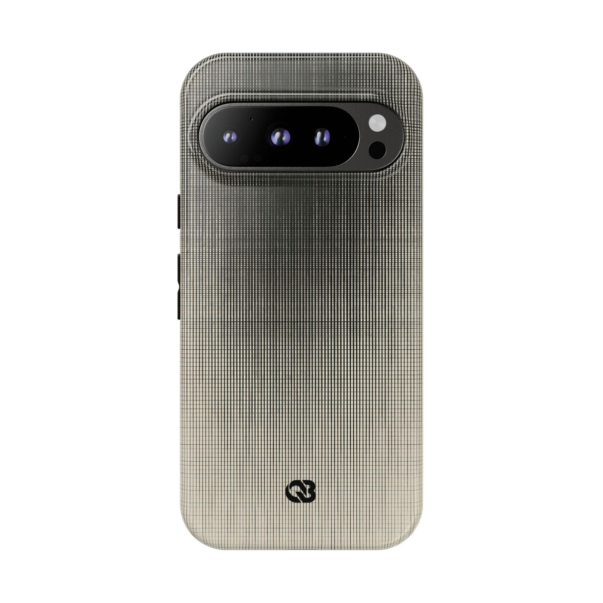 Beige Tough Phone Case for Google Pixel - Carbon Screen Grid