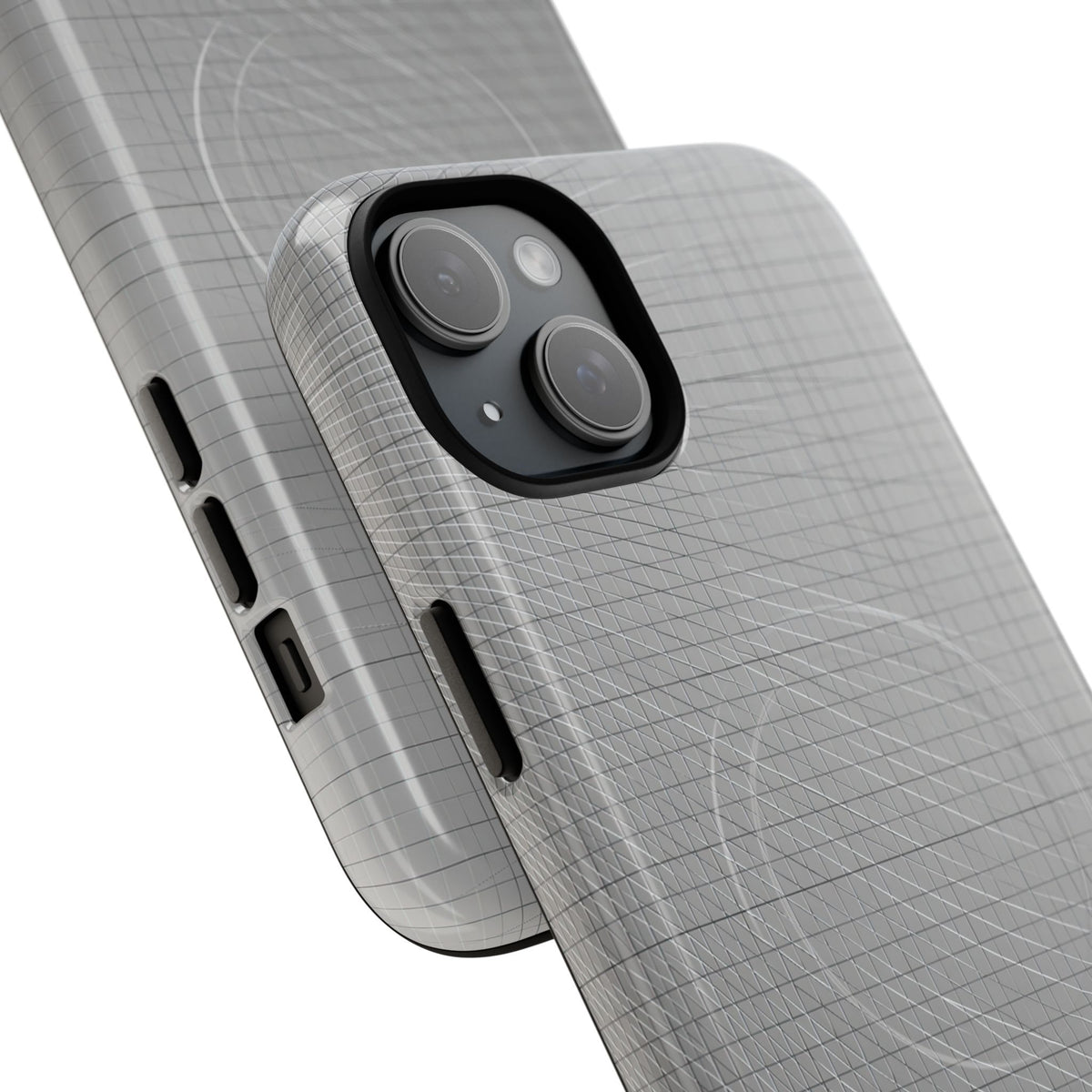 Grey Tough 2.0 Magsafe Phone Case for iPhone - Chrome Mesh Warp