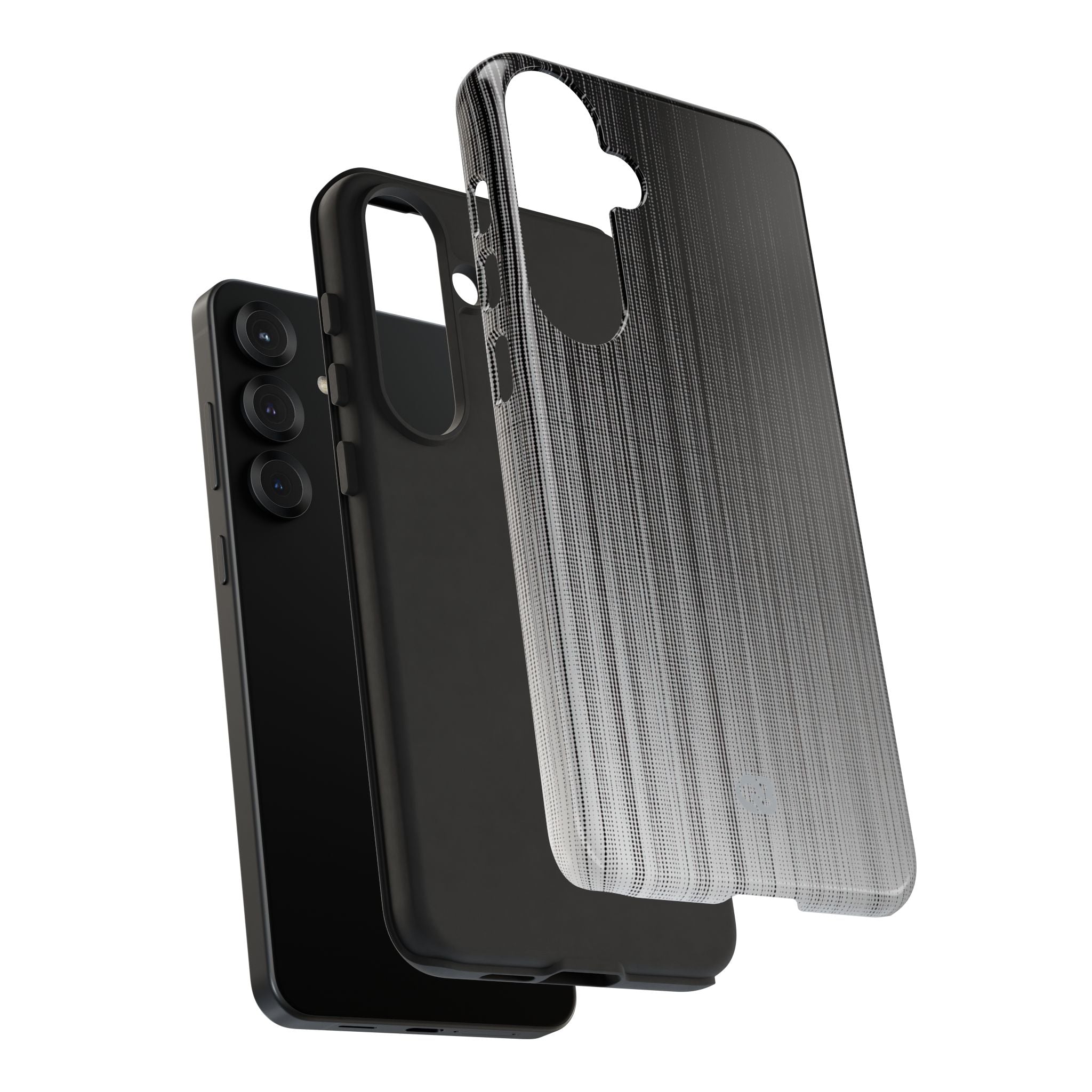 Grey Tough Phone Case for Samsung - Static Vertical Dither