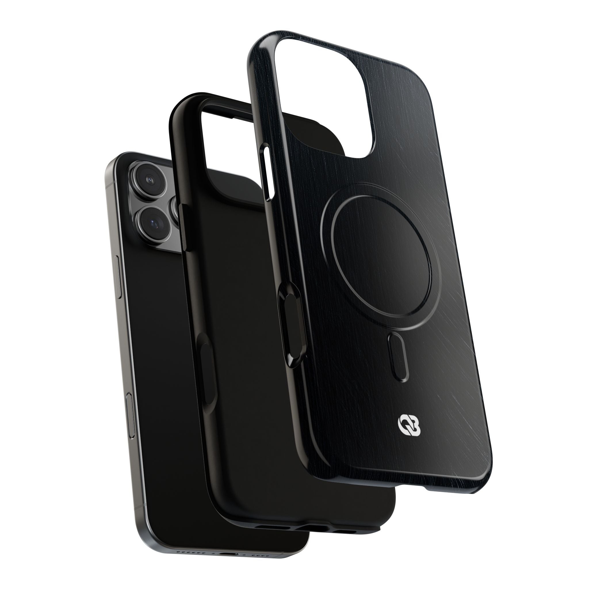 Black Tough 2.0 Magsafe Phone Case for iPhone - Midnight Brushed Grain