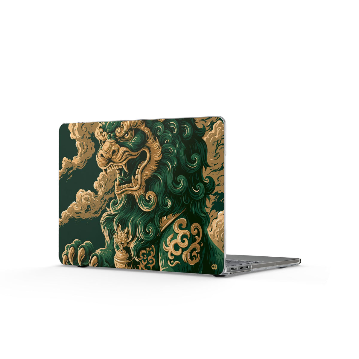 Imperial Guardian Lion · Clear Hard Case for MacBook · Green