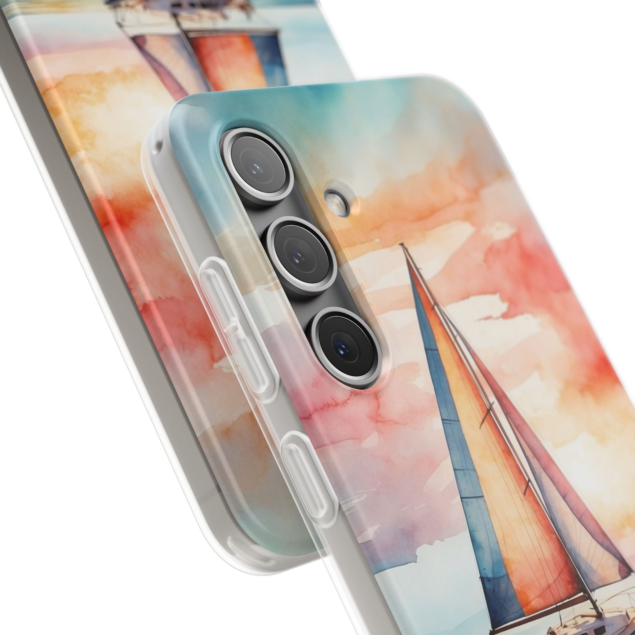 Crimson Horizon Sail · Soft Phone Case for Samsung