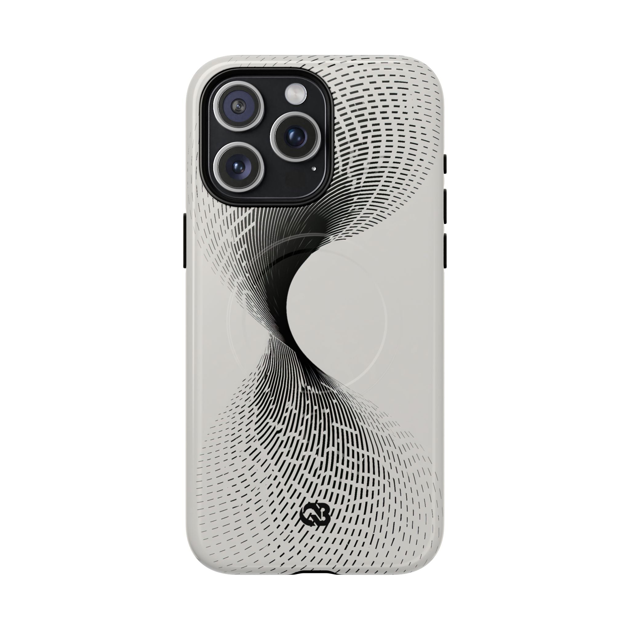 White Tough 2.0 Magsafe Phone Case for iPhone - Linear Torsion Grid