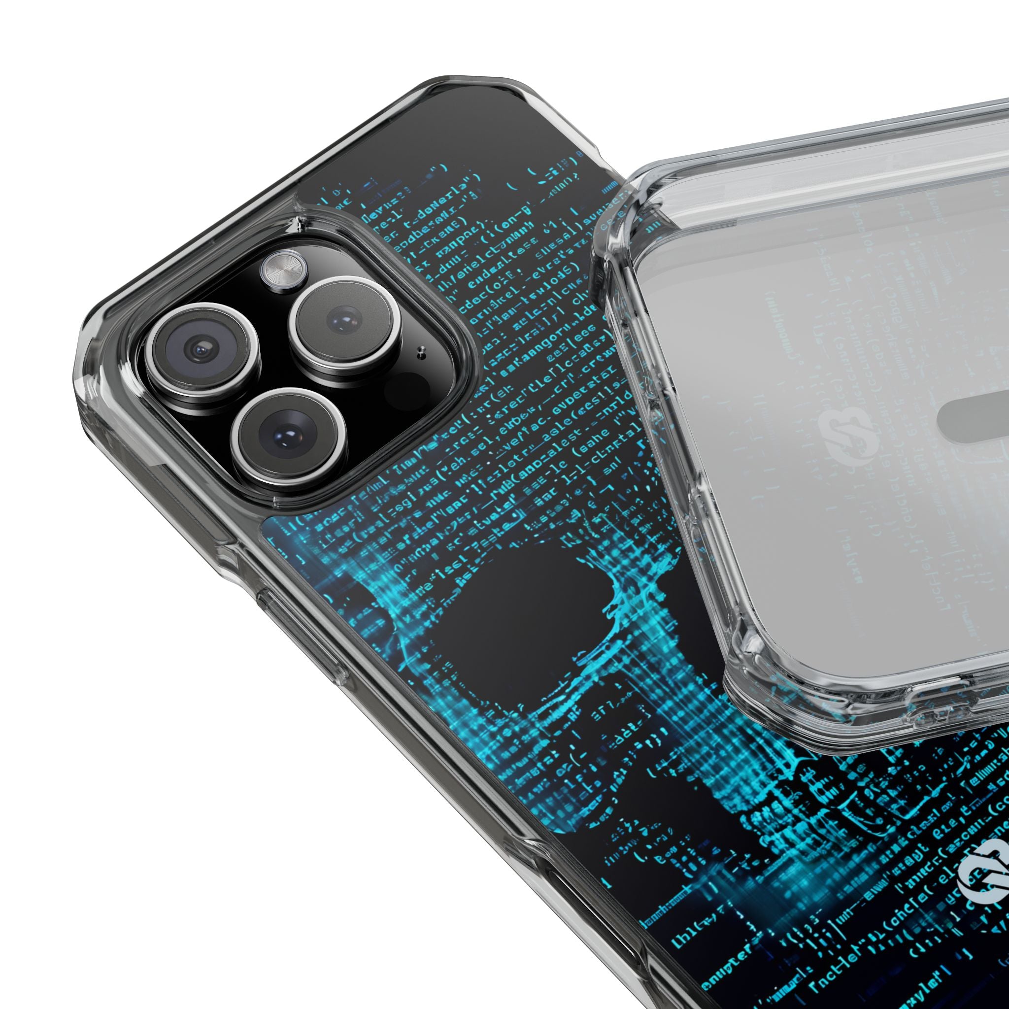Cyan Glitch Skull · Impact Custodia per iPhone · Magsafe
